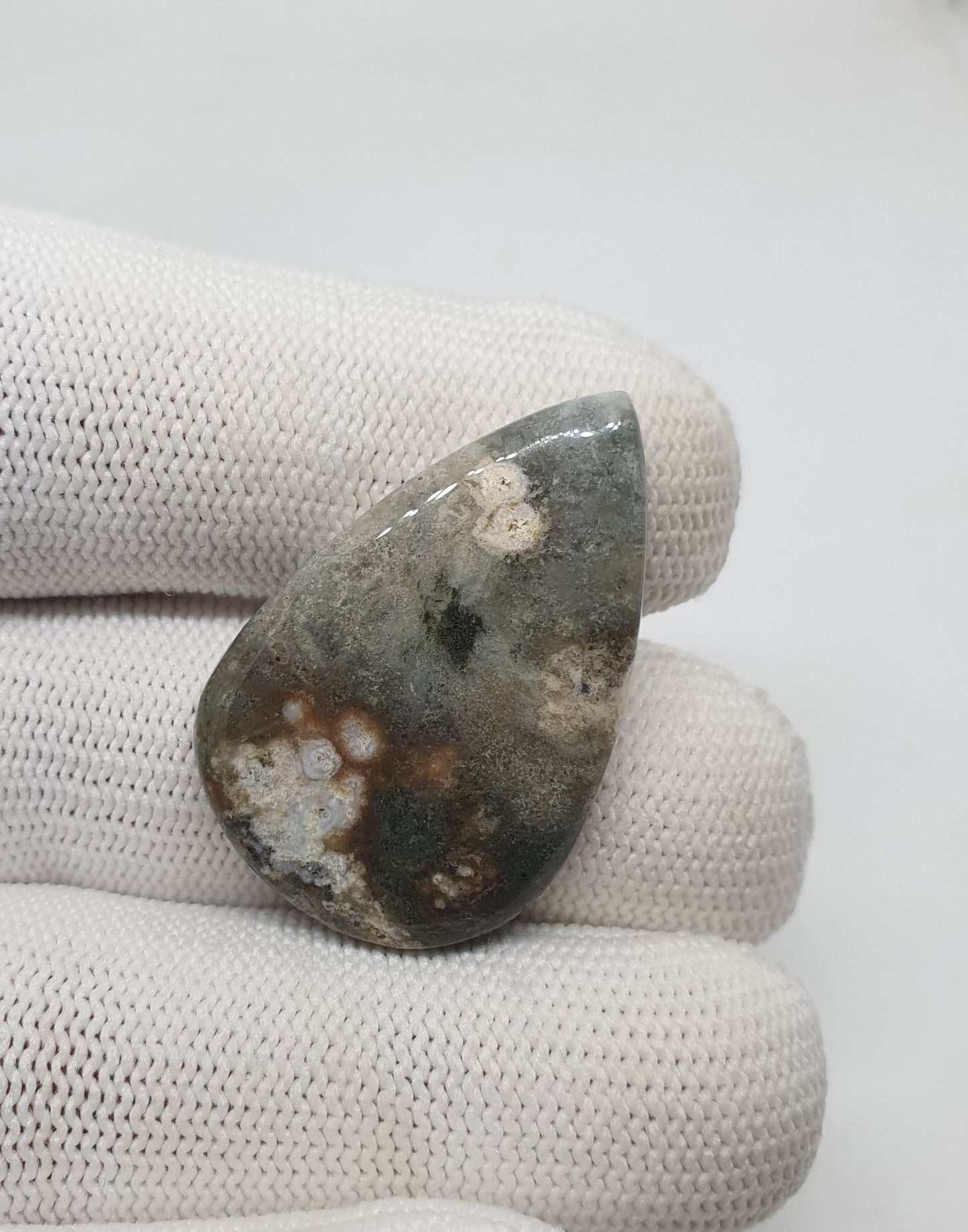 Drop Shape Ocean Jasper Cabochon, AAA Quality Gemstone (36 X 24 X 5 mm)
