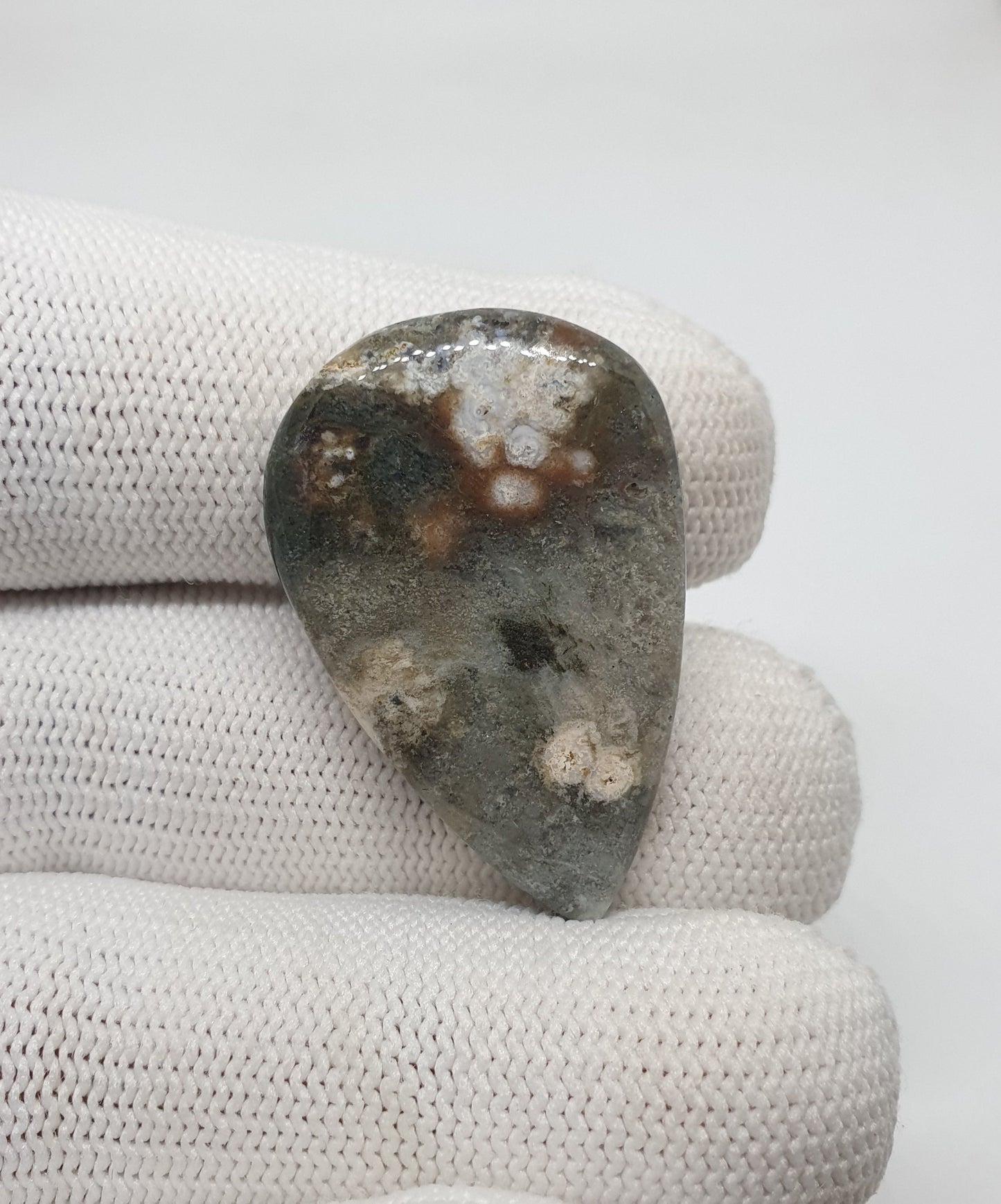 Drop Shape Ocean Jasper Cabochon, AAA Quality Gemstone (36 X 24 X 5 mm)