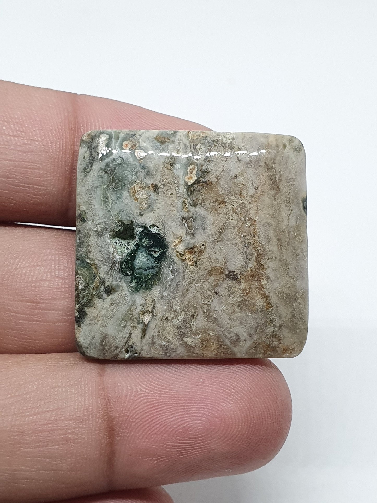 Square Ocean Jasper Cabochon: AAA Quality Gemstone, 30x30x6mm