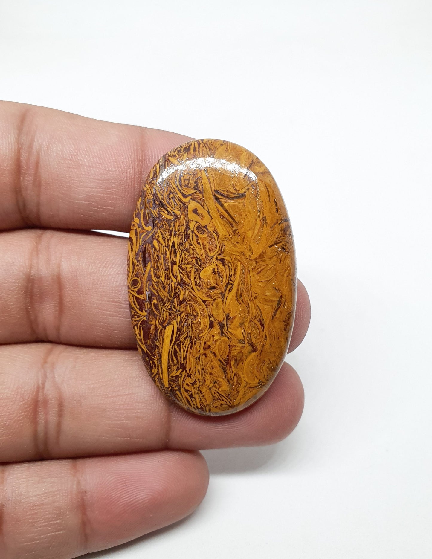 Oval Mariam Jasper Cabochon, Loose Gemstone (70.70 Carat)