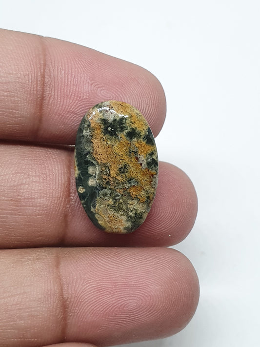 Oval Ocean Jasper Cabochon, Loose Gemstone (23 X 14 X 4mm)