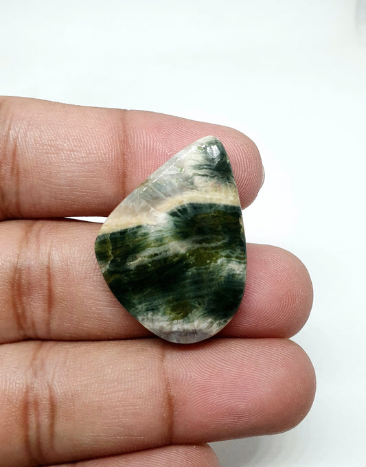 Ocean Jasper Cabochon: Fancy Shape Loose Gemstone (32 X 24 X 5mm)