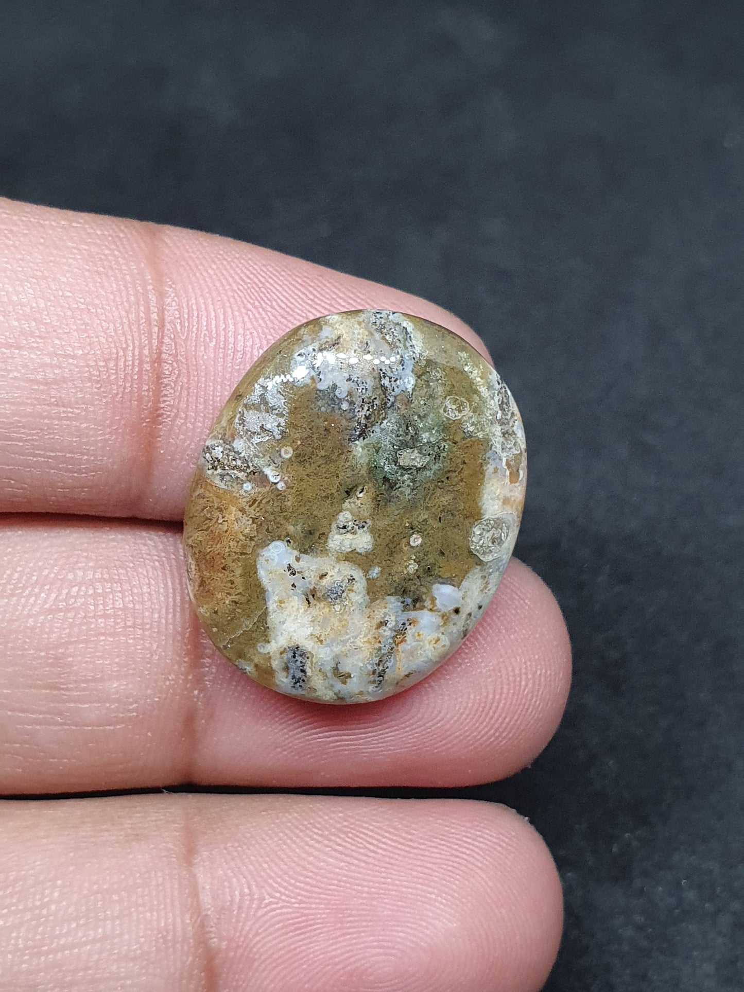 Oval Ocean Jasper Cabochon: Natural Gemstone (25x20x5mm)