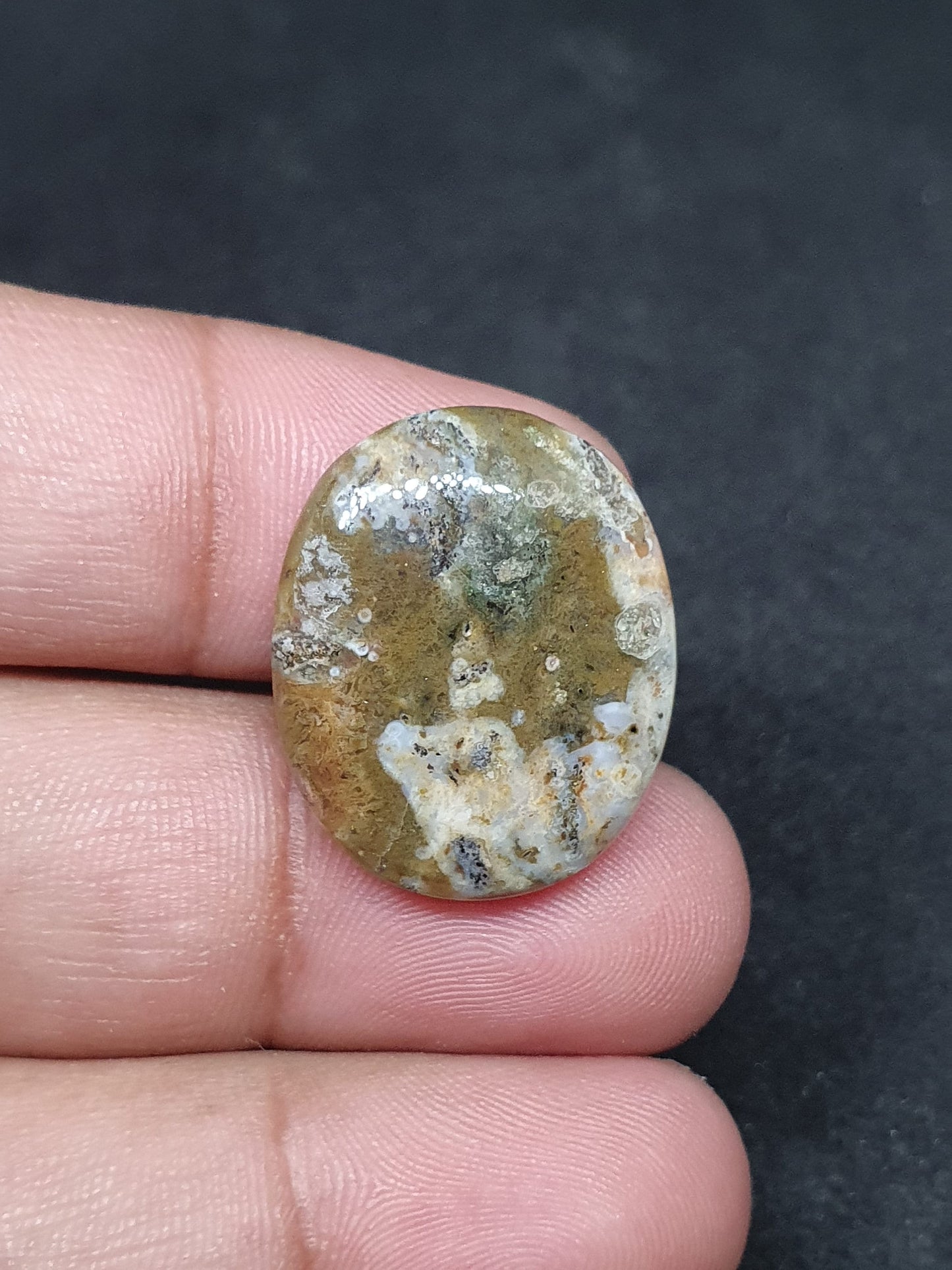 Oval Ocean Jasper Cabochon: Natural Gemstone (25x20x5mm)