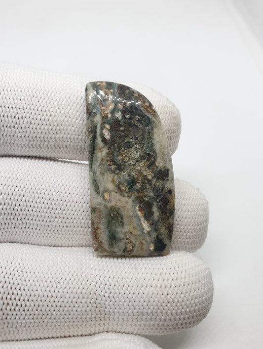 Ocean Jasper Cabochon, AAA Grade Gemstone, Fancy Shape (39 X 29 X 7 mm)