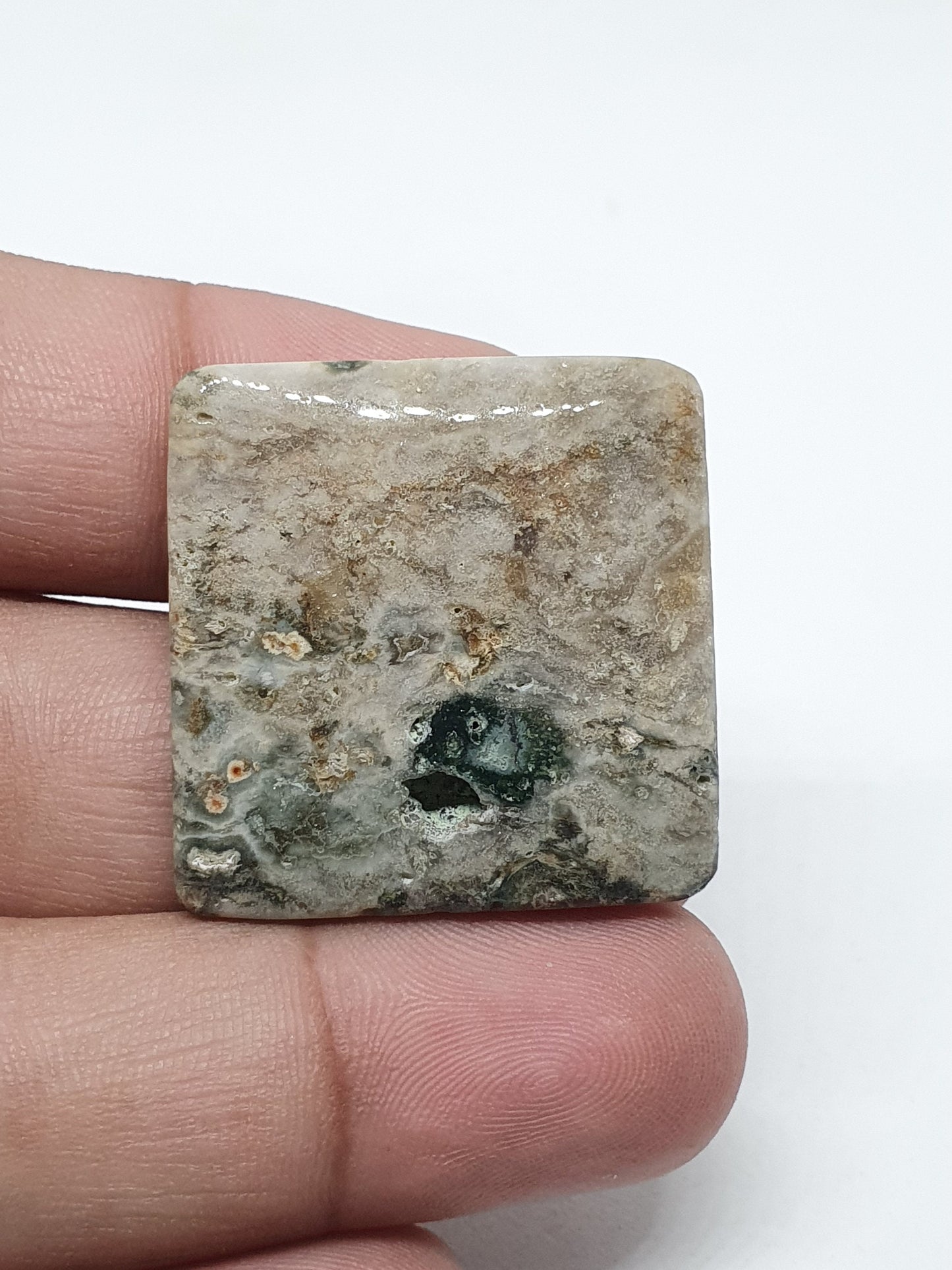 Square Ocean Jasper Cabochon: AAA Quality Gemstone, 30x30x6mm