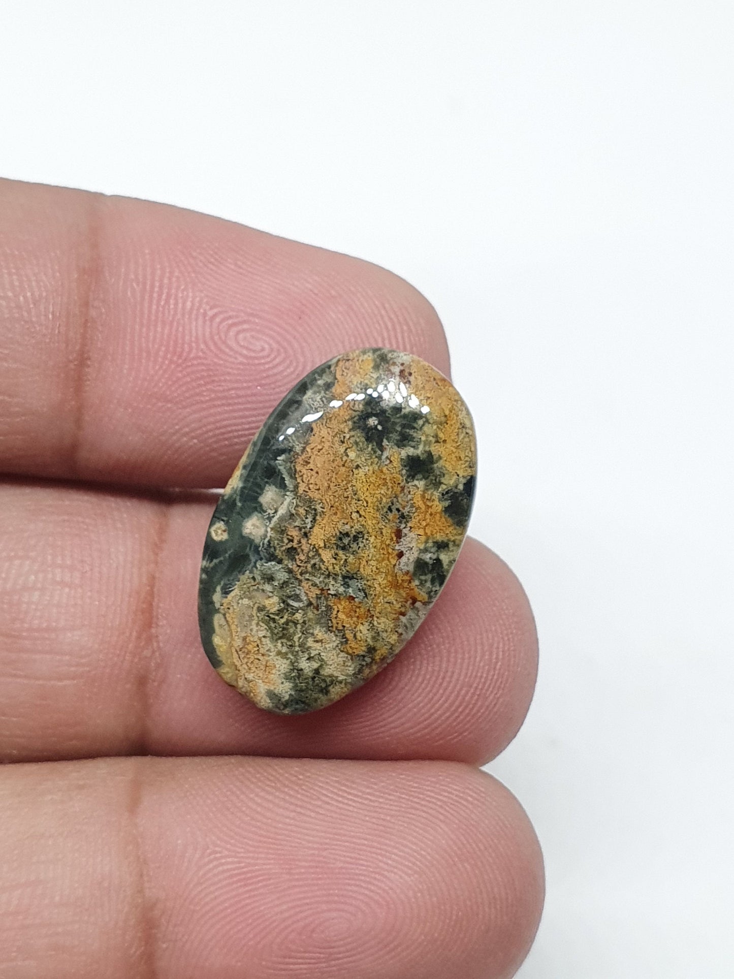 Oval Ocean Jasper Cabochon, Loose Gemstone (23 X 14 X 4mm)