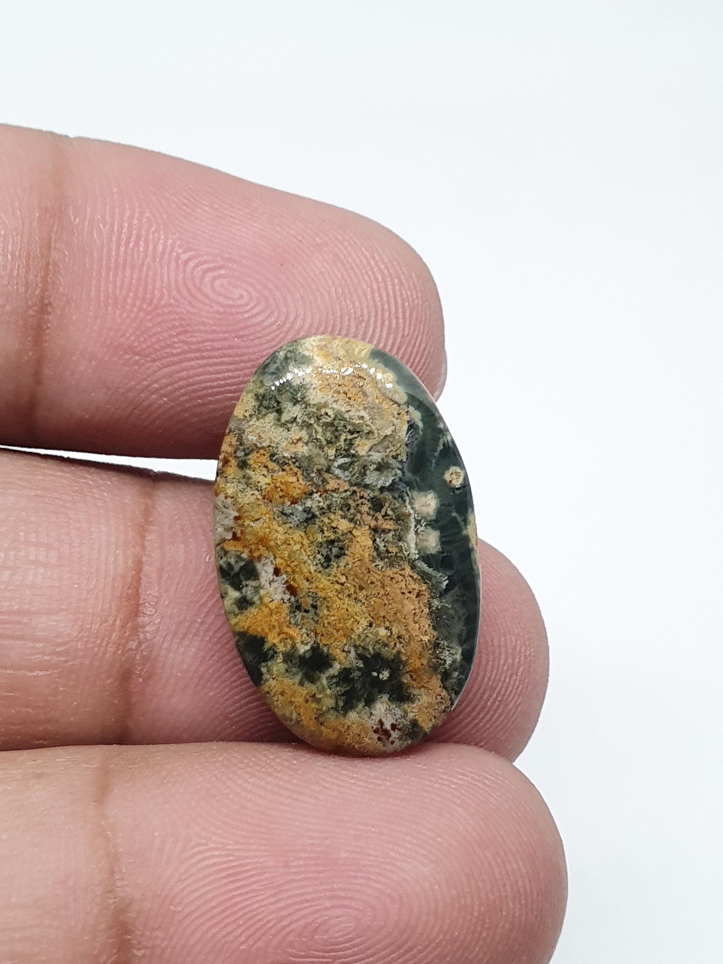 Oval Ocean Jasper Cabochon, Loose Gemstone (23 X 14 X 4mm)