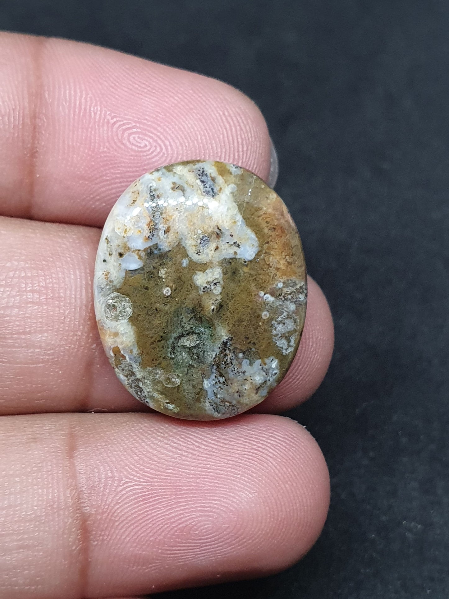Oval Ocean Jasper Cabochon: Natural Gemstone (25x20x5mm)