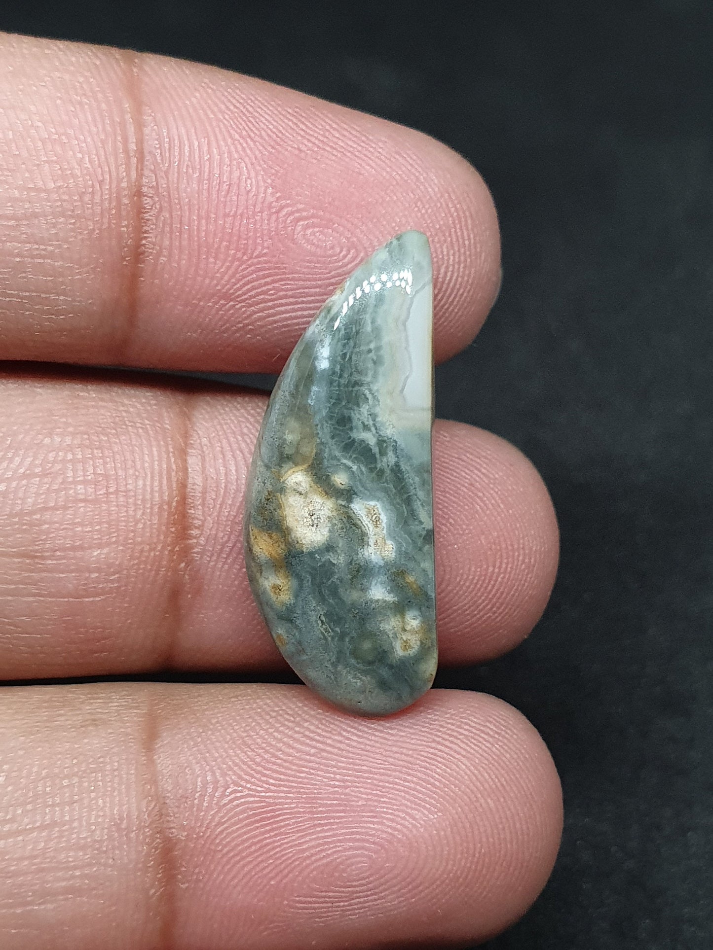 Ocean Jasper Cabochon: Fancy Shape Gemstone (29 X 11 X 5mm)