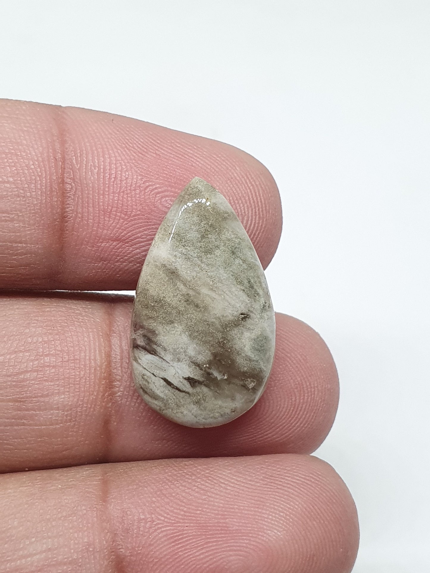 Teardrop Ocean Jasper Cabochon: Handmade Gemstone for Jewelry (24x14x6mm, 15.60 Crt.)