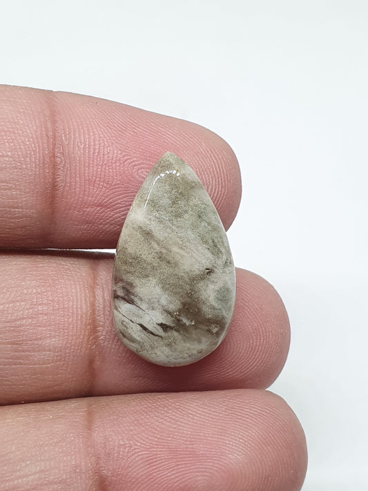 Teardrop Ocean Jasper Cabochon: Handmade Gemstone for Jewelry (24x14x6mm, 15.60 Crt.)