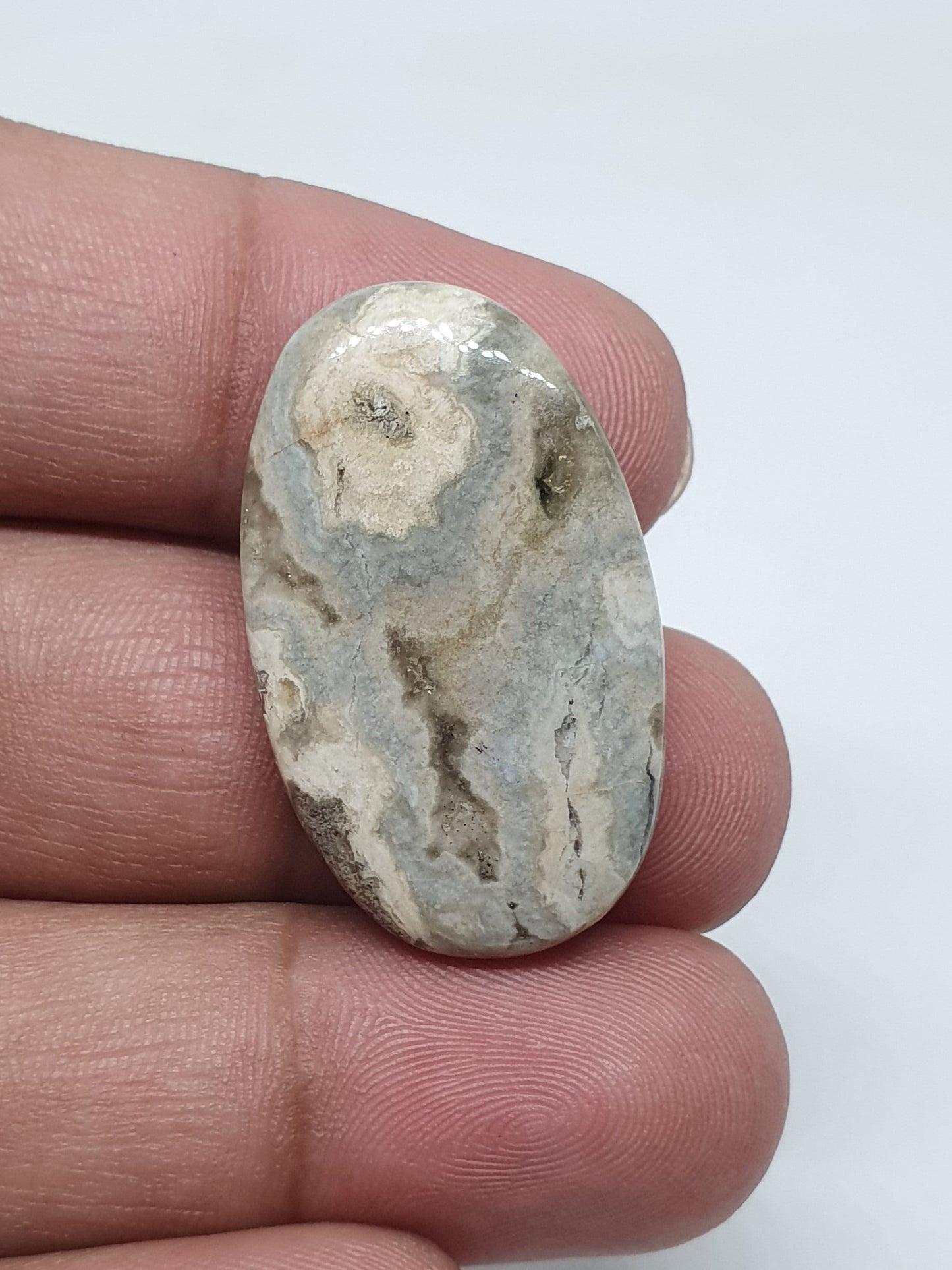Oval Ocean Jasper Cabochon, AAA Quality Gemstone (33 X 20 X 5 mm)