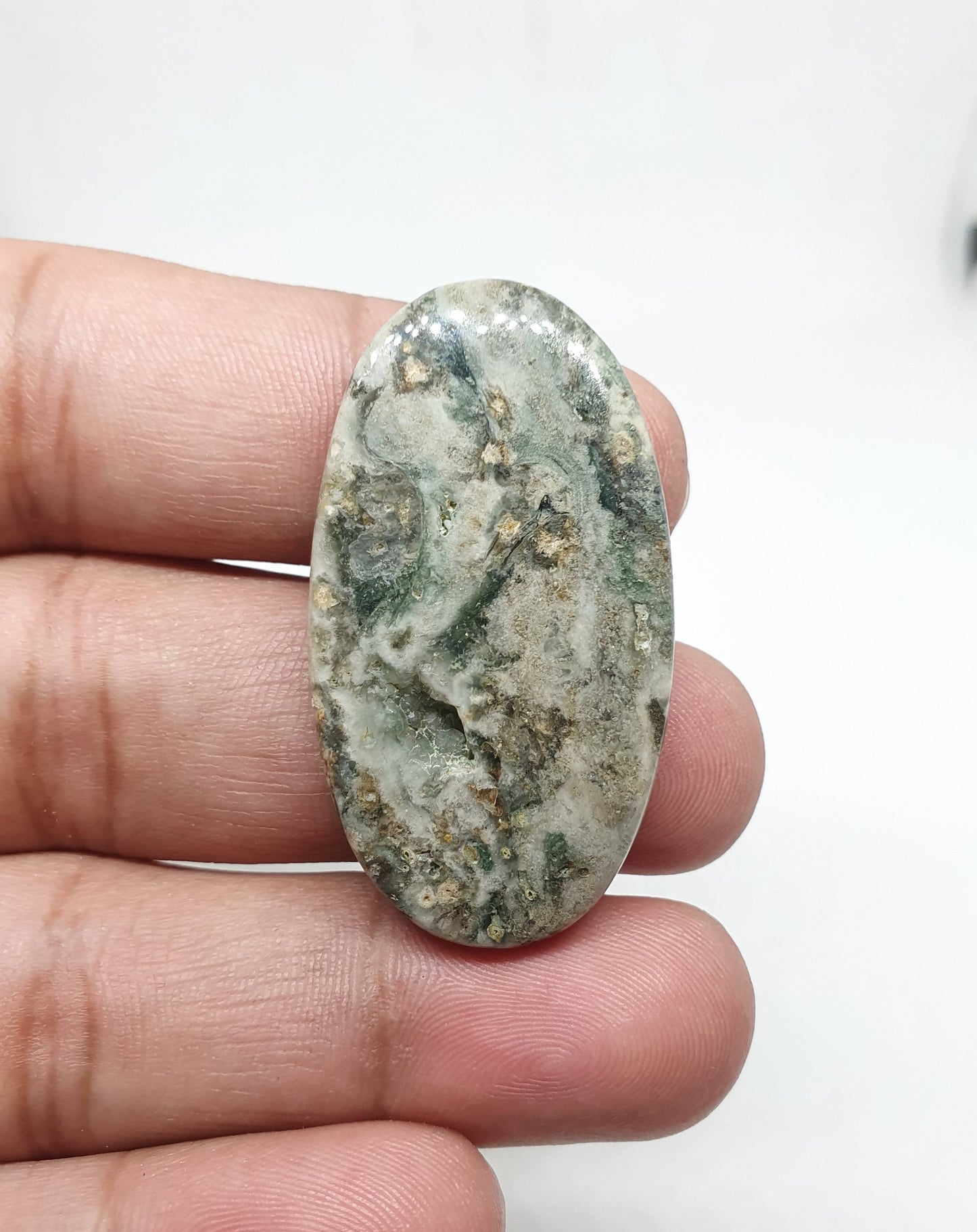 Oval Ocean Jasper Cabochon: AAA Quality Gemstone, 42x23x6mm
