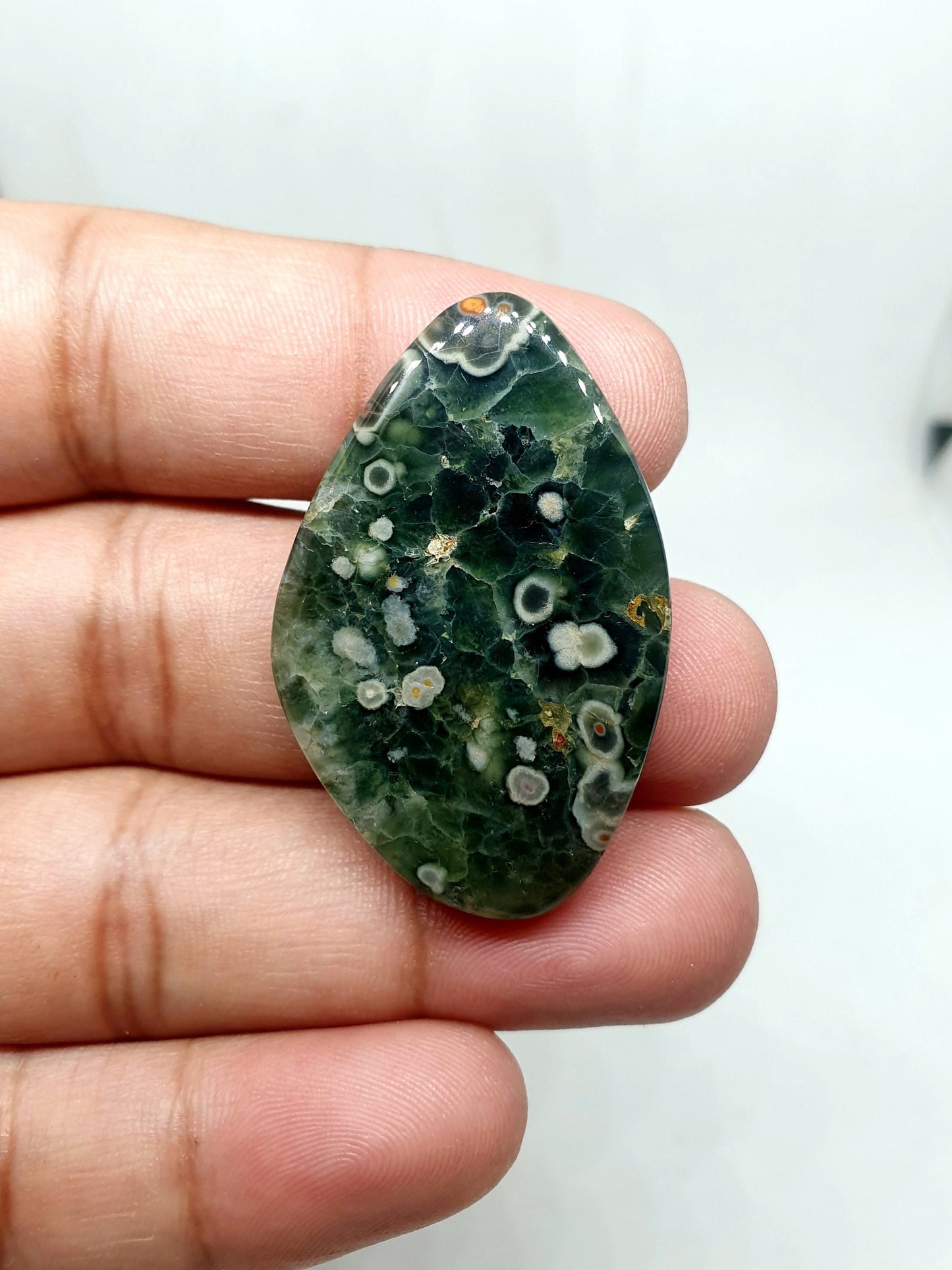 AAA Ocean Jasper Cabochon: Fancy Shape Gemstone (42 X 7 X 6mm)