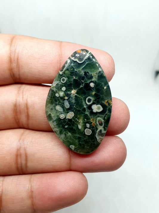 AAA Ocean Jasper Cabochon: Fancy Shape Gemstone (42 X 7 X 6mm)