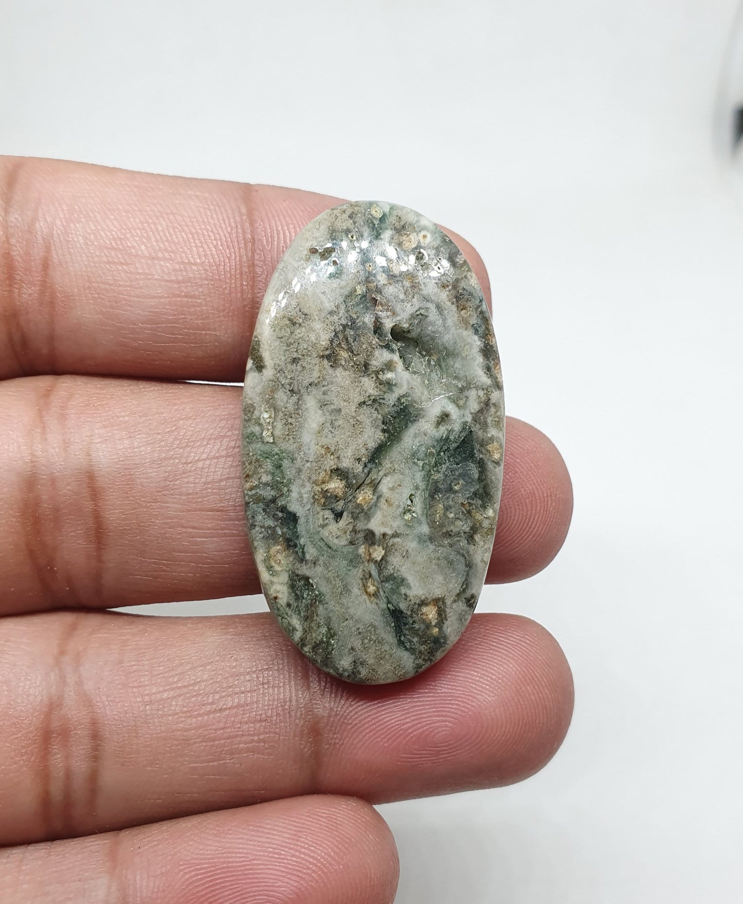 Oval Ocean Jasper Cabochon: AAA Quality Gemstone, 42x23x6mm