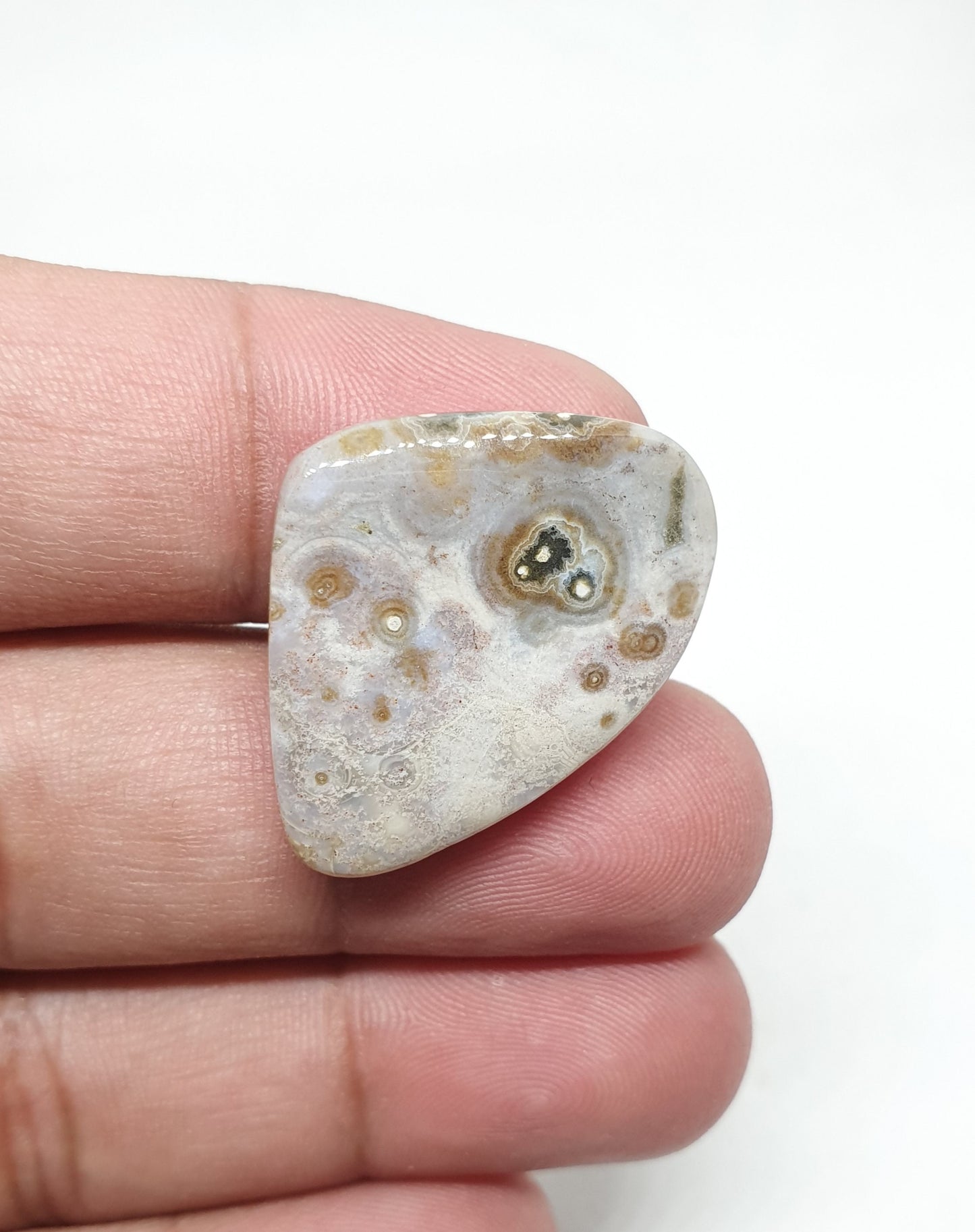 Ocean Jasper Cabochon: Fancy Shape Gemstone, 30x22x6 mm