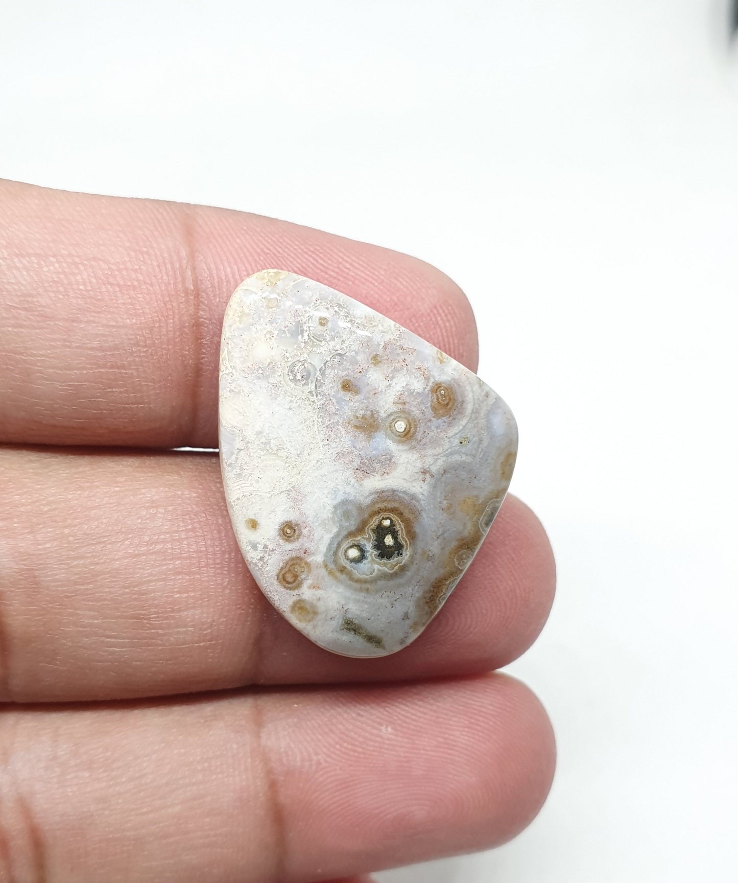 Ocean Jasper Cabochon: Fancy Shape Gemstone, 30x22x6 mm