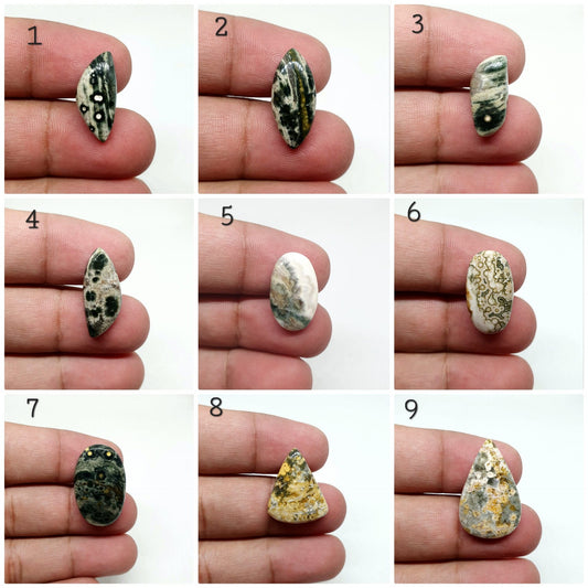 AAA Ocean Jasper Cabochon: Loose Gemstone for Jewelry Making
