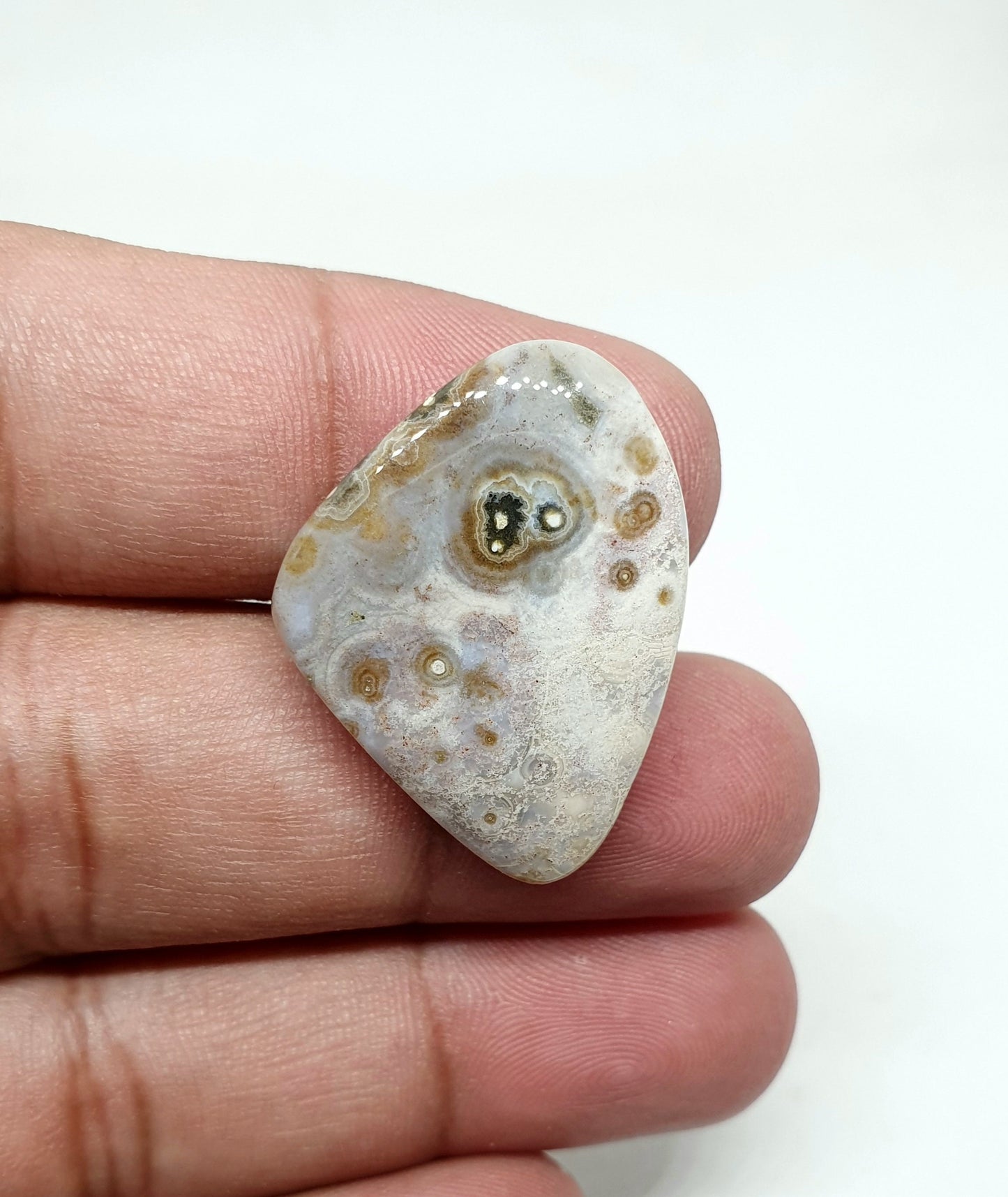 Ocean Jasper Cabochon: Fancy Shape Gemstone, 30x22x6 mm