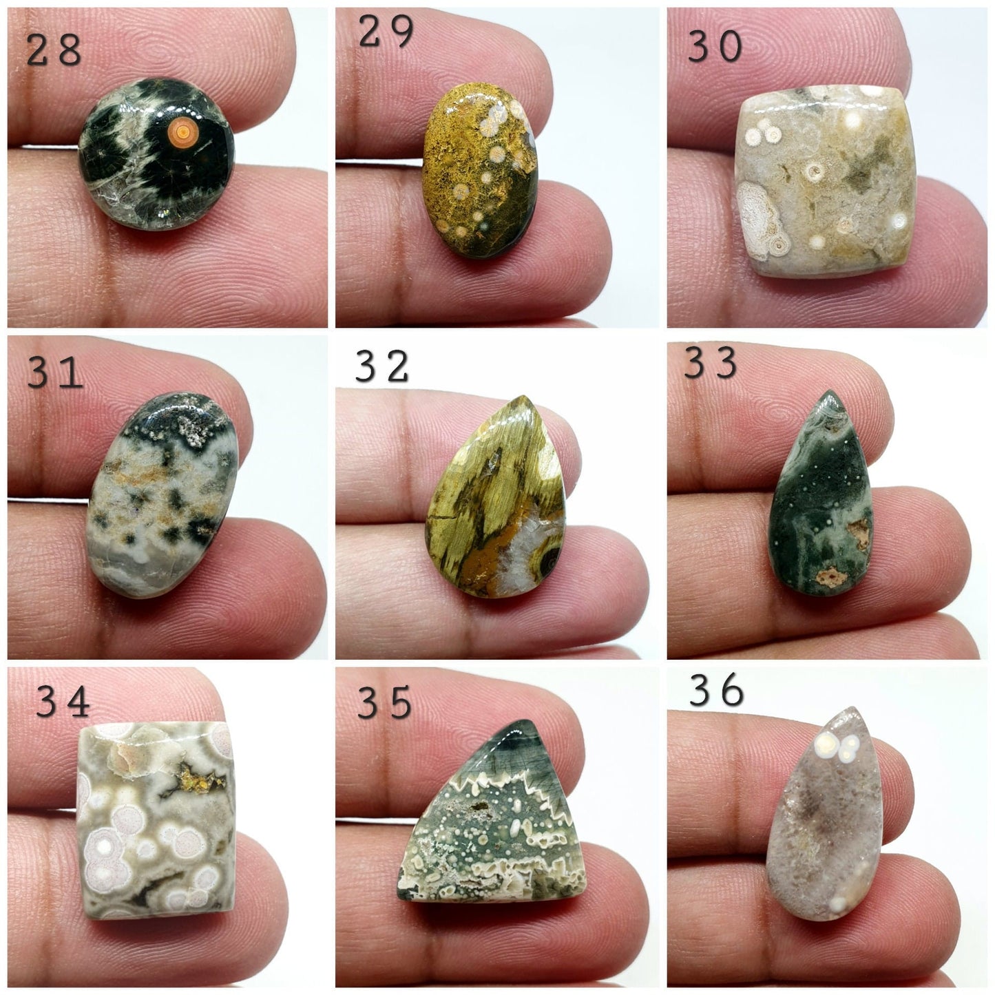 AAA Ocean Jasper Cabochon: Loose Gemstone for Jewelry Making