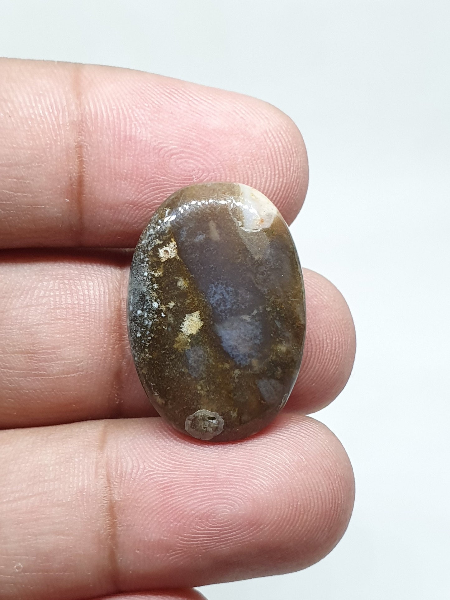 Oval Ocean Jasper Cabochon: Handmade Gemstone for Jewelry (25x18x5mm, 23.10 Crt