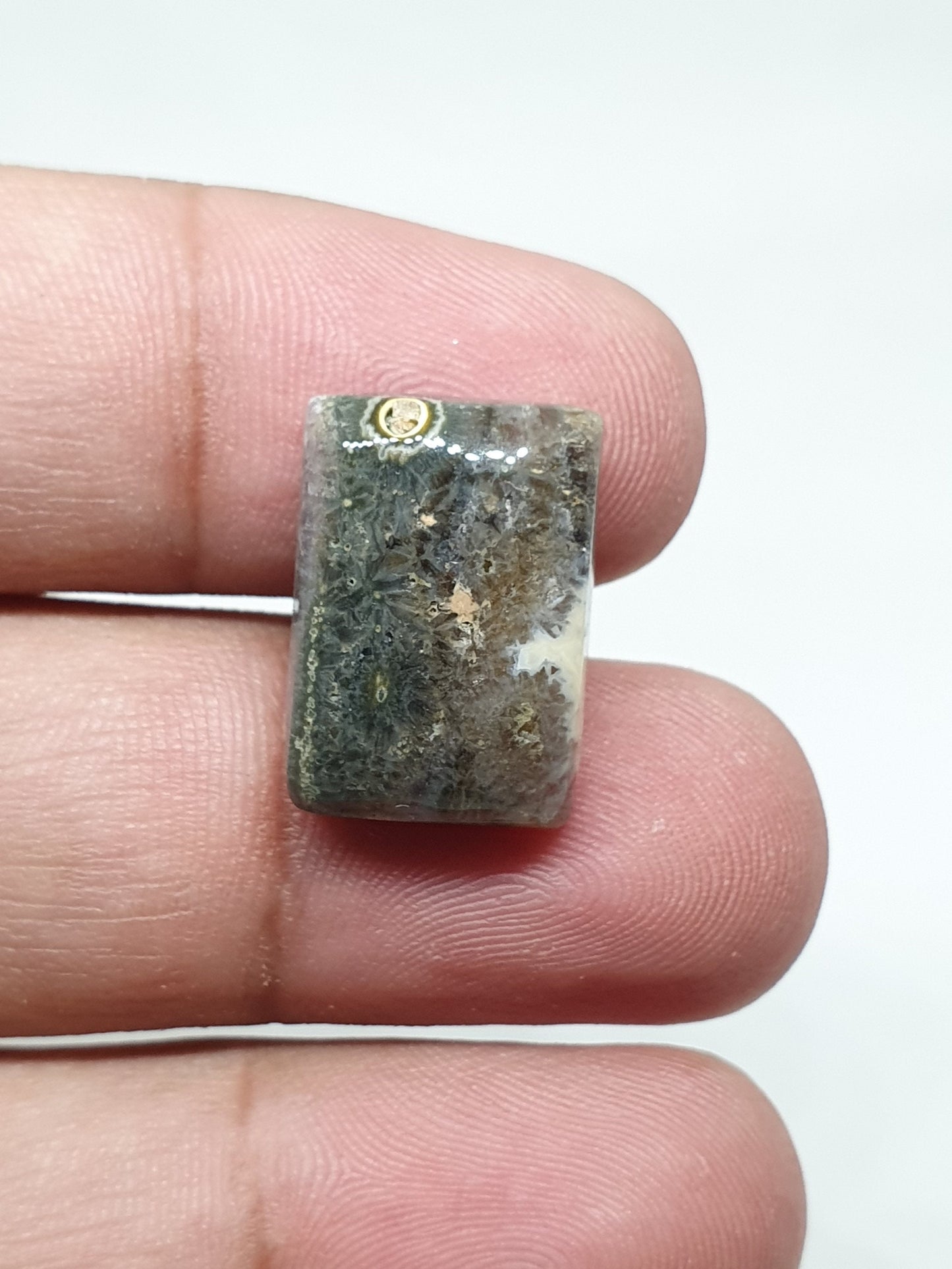 Handmade Ocean Jasper Cabochon: Rectangle Gemstone for Jewelry (19x13x5mm, 14.70 Crt