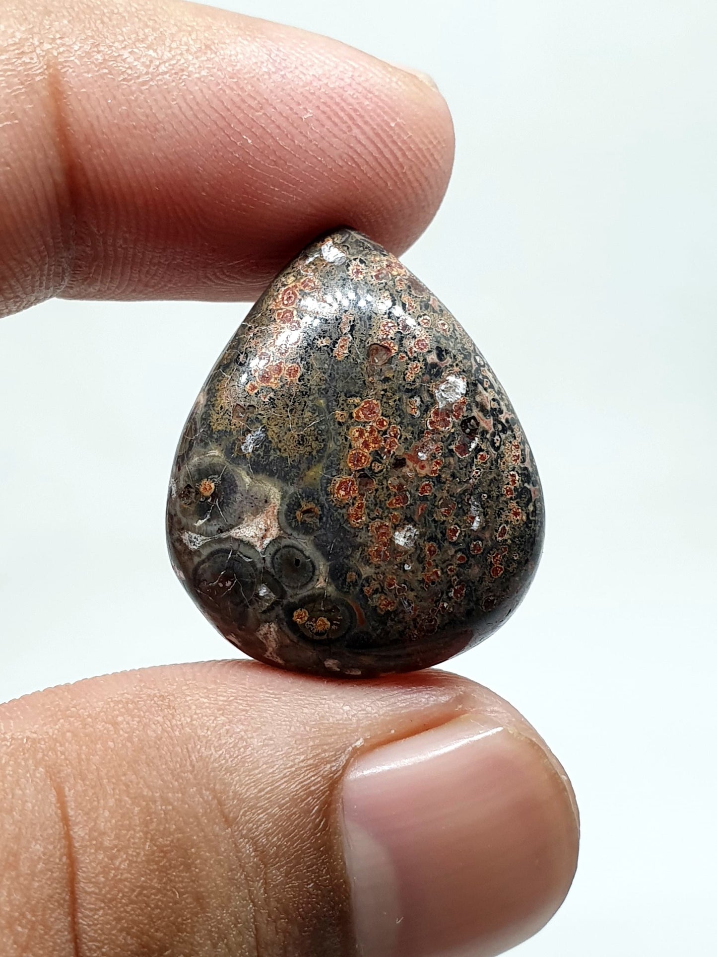 Tear Drop Ocean Jasper Cabochon: AAA Quality Gemstone, 25.60 Crt