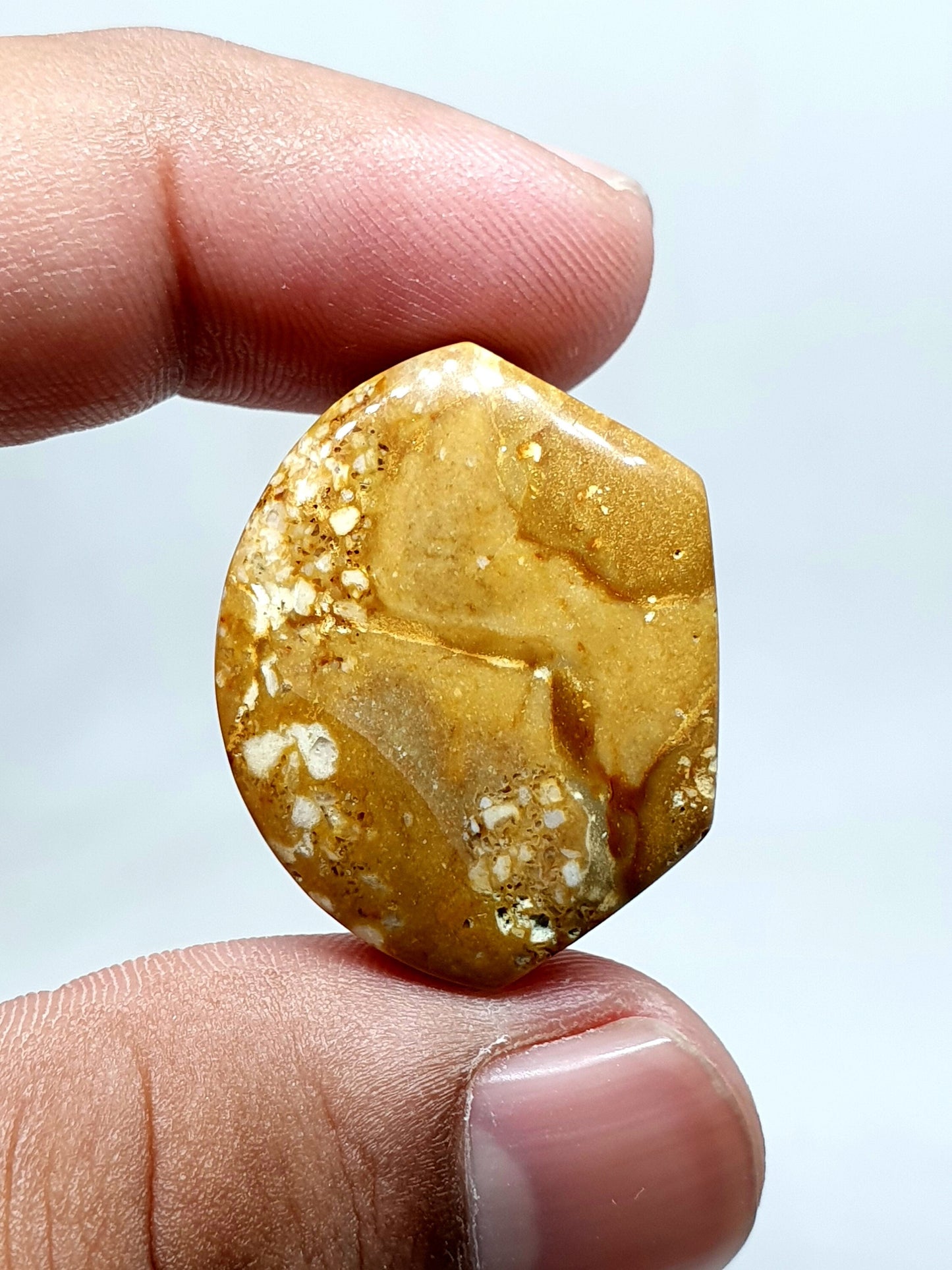 Handmade Ocean Jasper Cabochon, Fancy Loose Gemstone (29 X 23 X 7 mm)