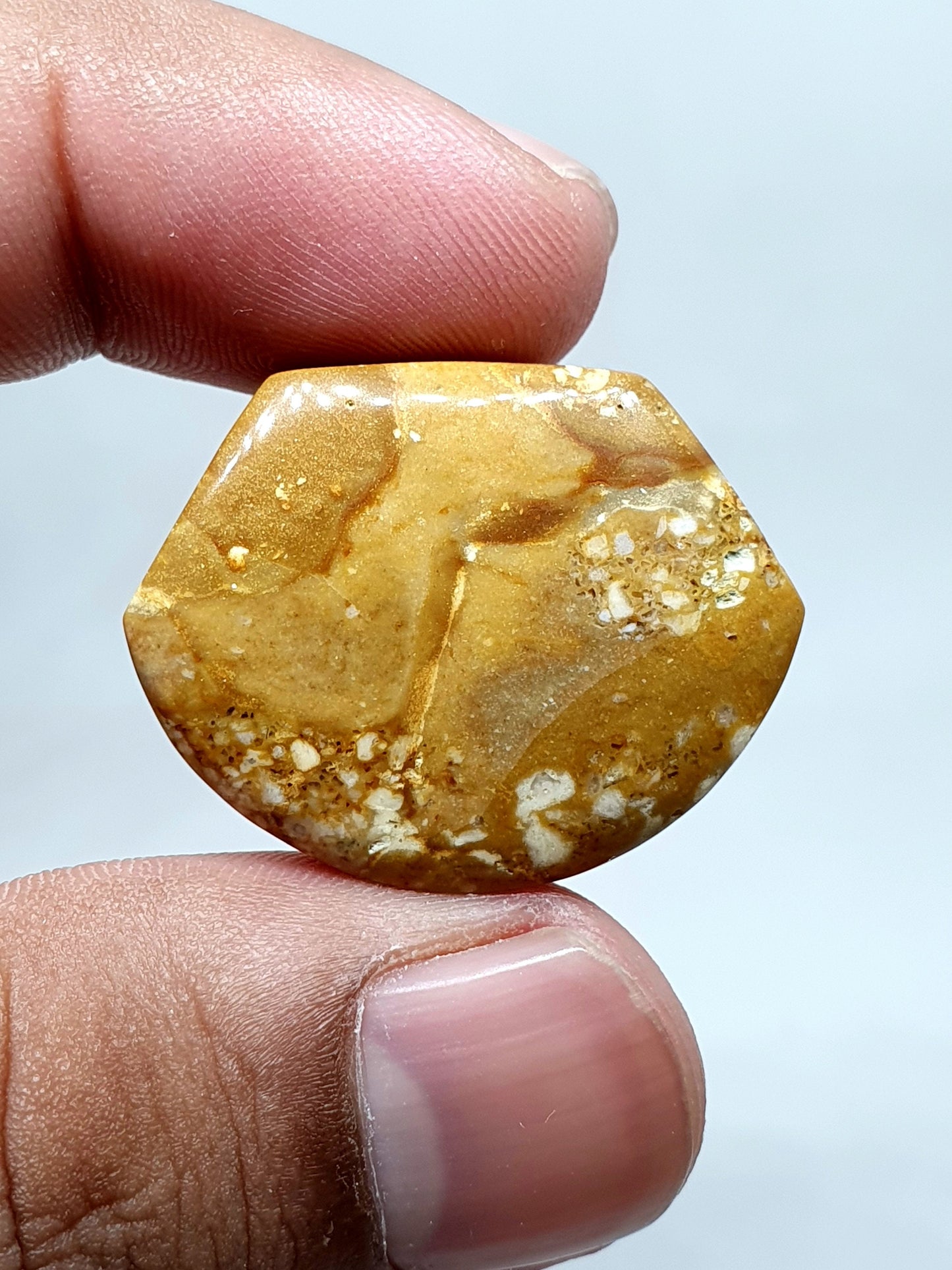 Handmade Ocean Jasper Cabochon, Fancy Loose Gemstone (29 X 23 X 7 mm)