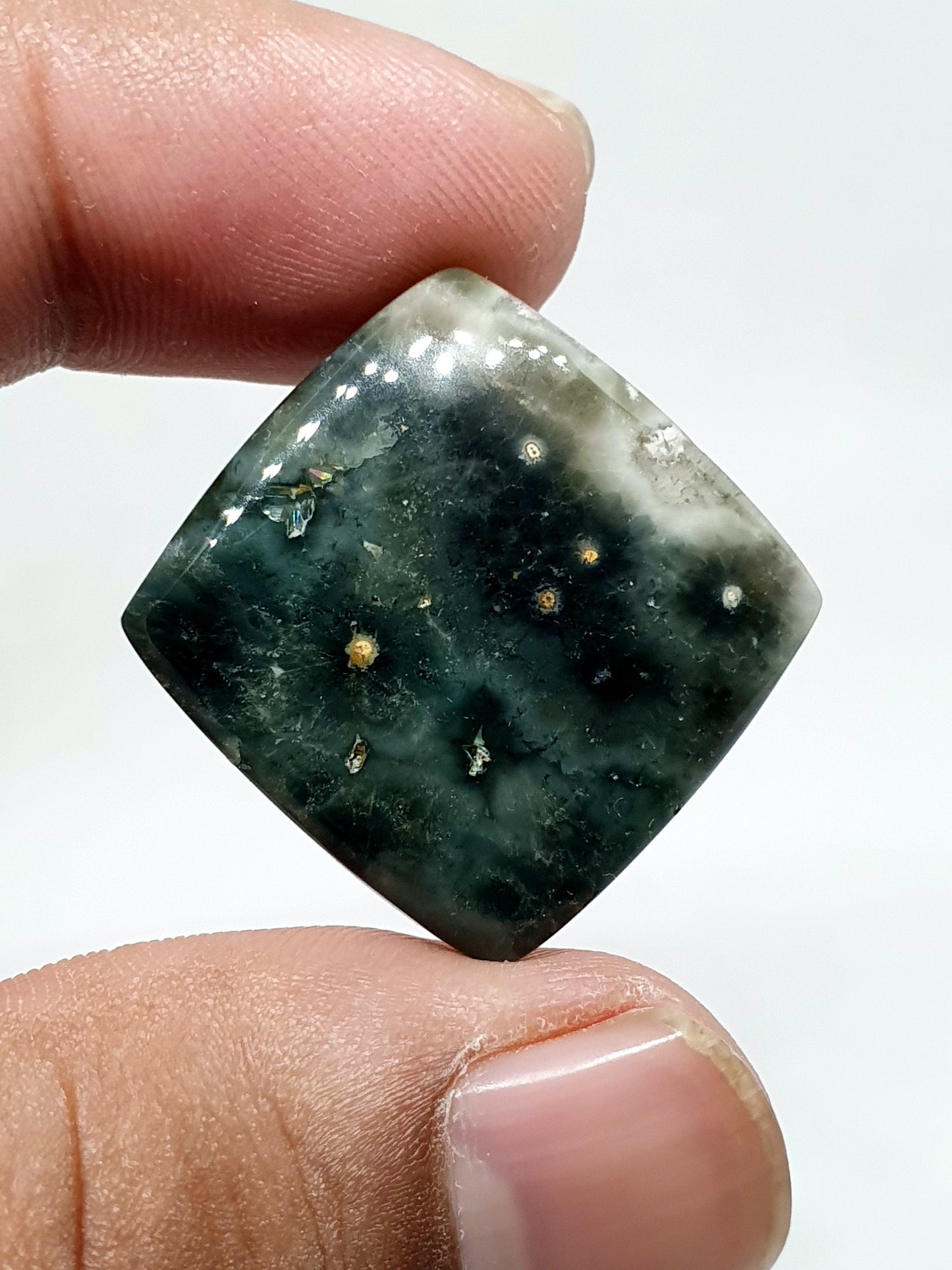 Square Ocean Jasper Cabochon: AAA Quality Gemstone, 24x23x5mm