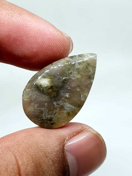 Teardrop Ocean Jasper Cabochon: AAA Quality Gemstone, 27x17x4mm