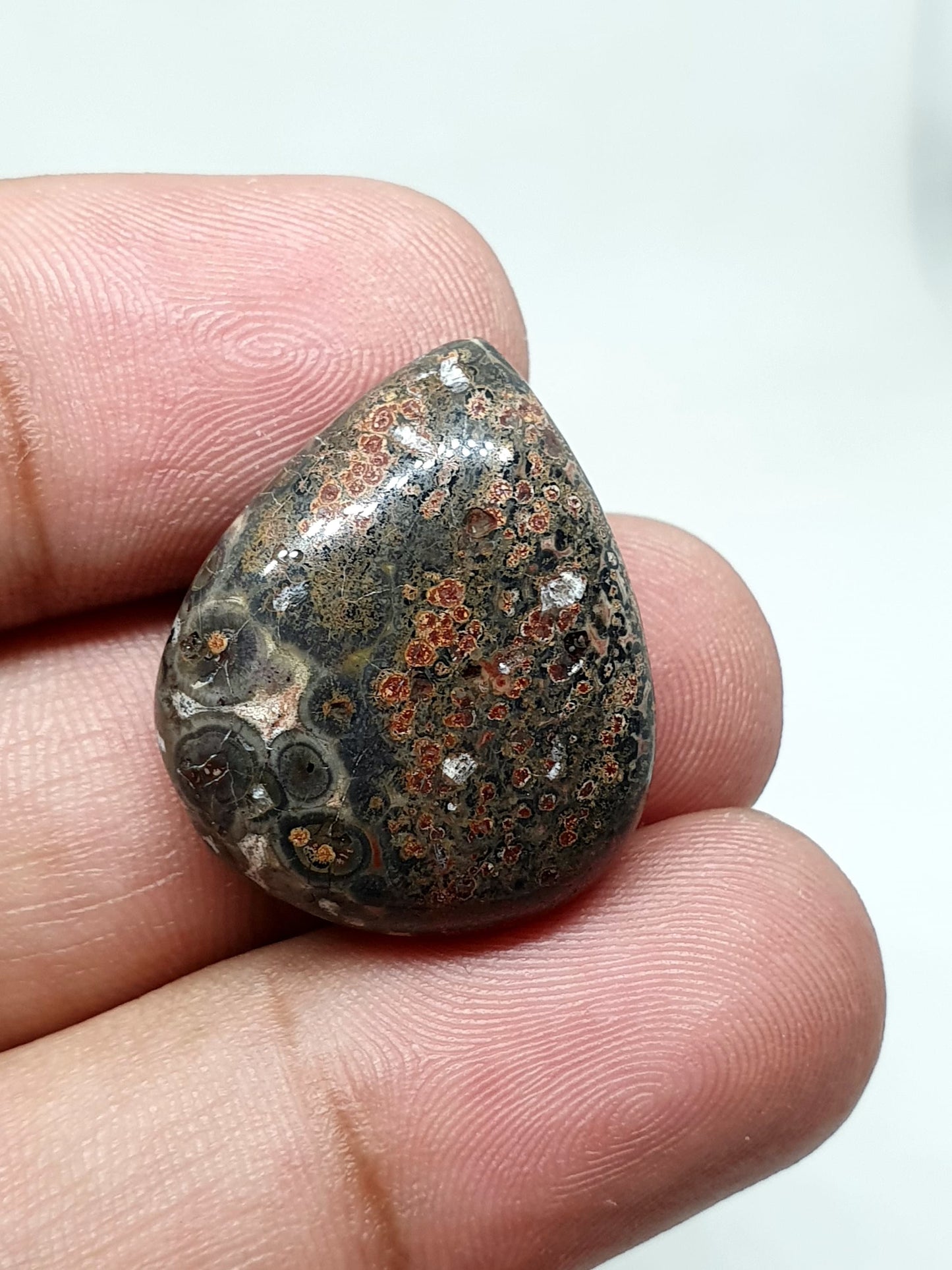 Tear Drop Ocean Jasper Cabochon: AAA Quality Gemstone, 25.60 Crt
