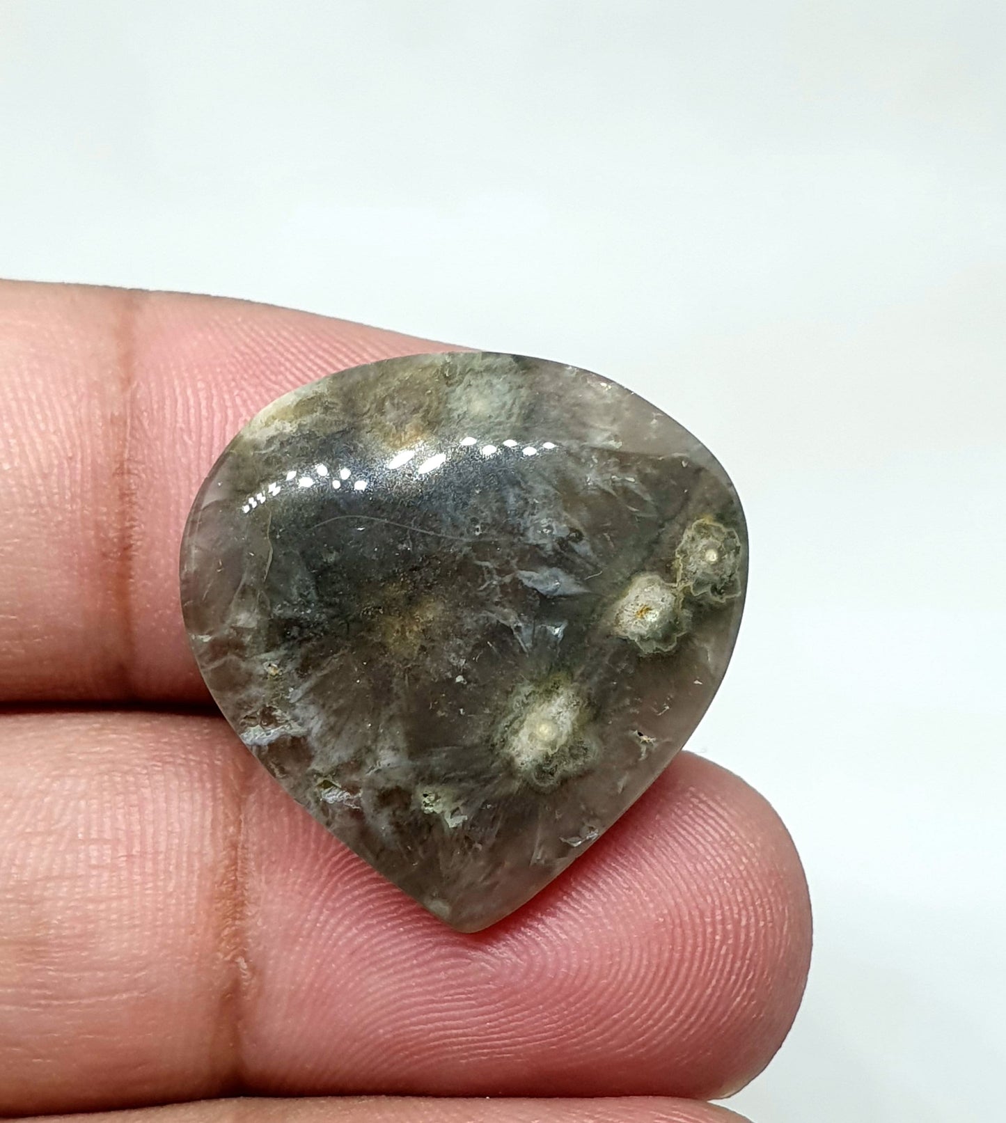Triangle Ocean Jasper Cabochon: AAA Grade Gemstone, 24mm
