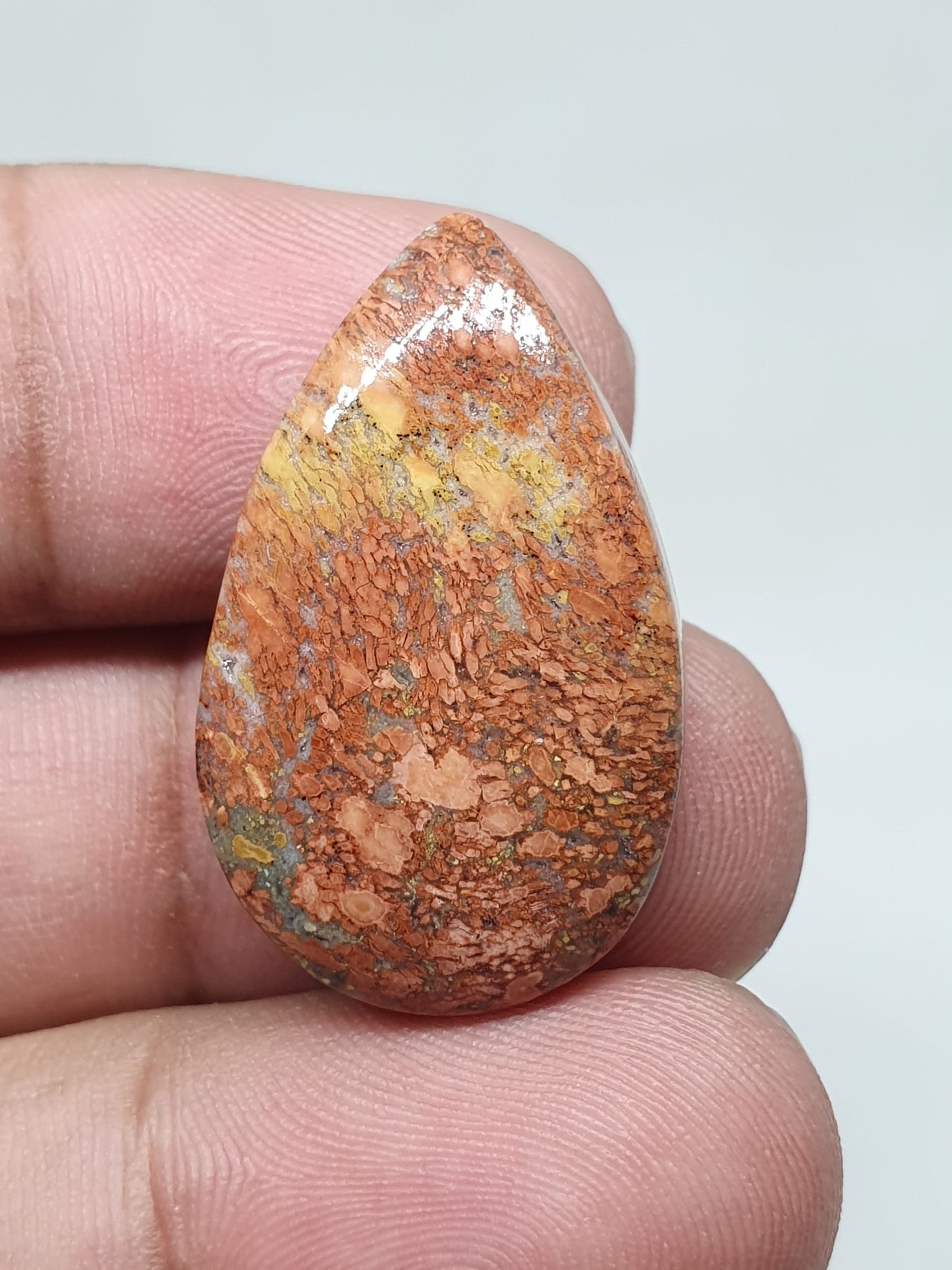 AAA Maligano Jasper Cabochon, Teardrop Loose Gemstone (29 X 18 X 6mm)