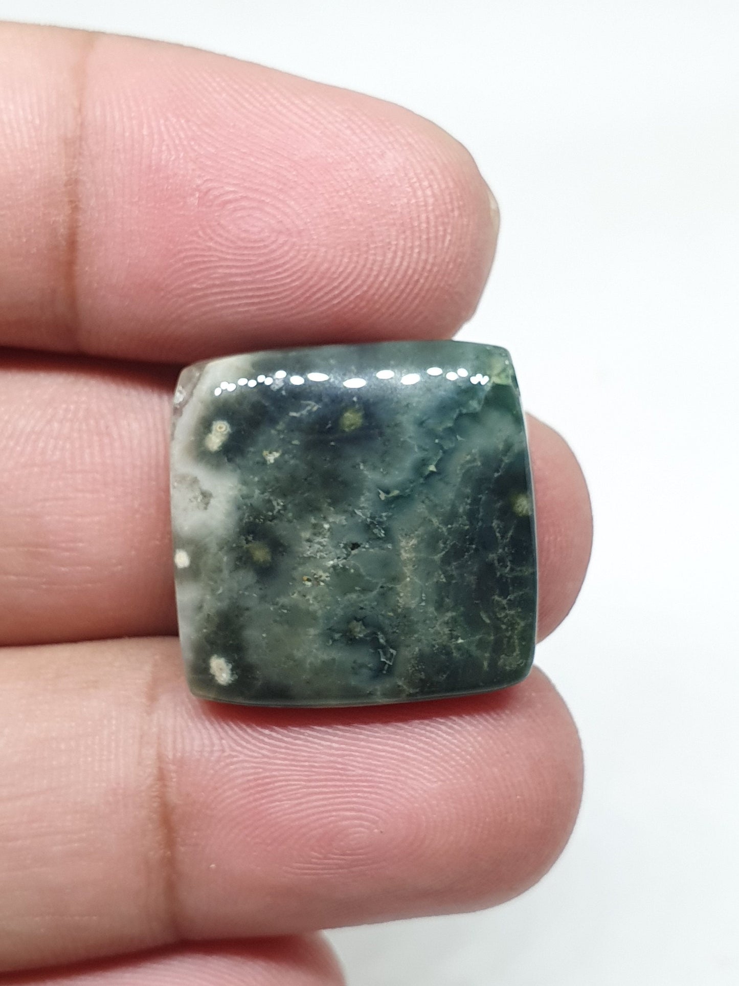 Square Ocean Jasper Cabochon, Handmade Gemstone (10 X 10 X 3 mm)
