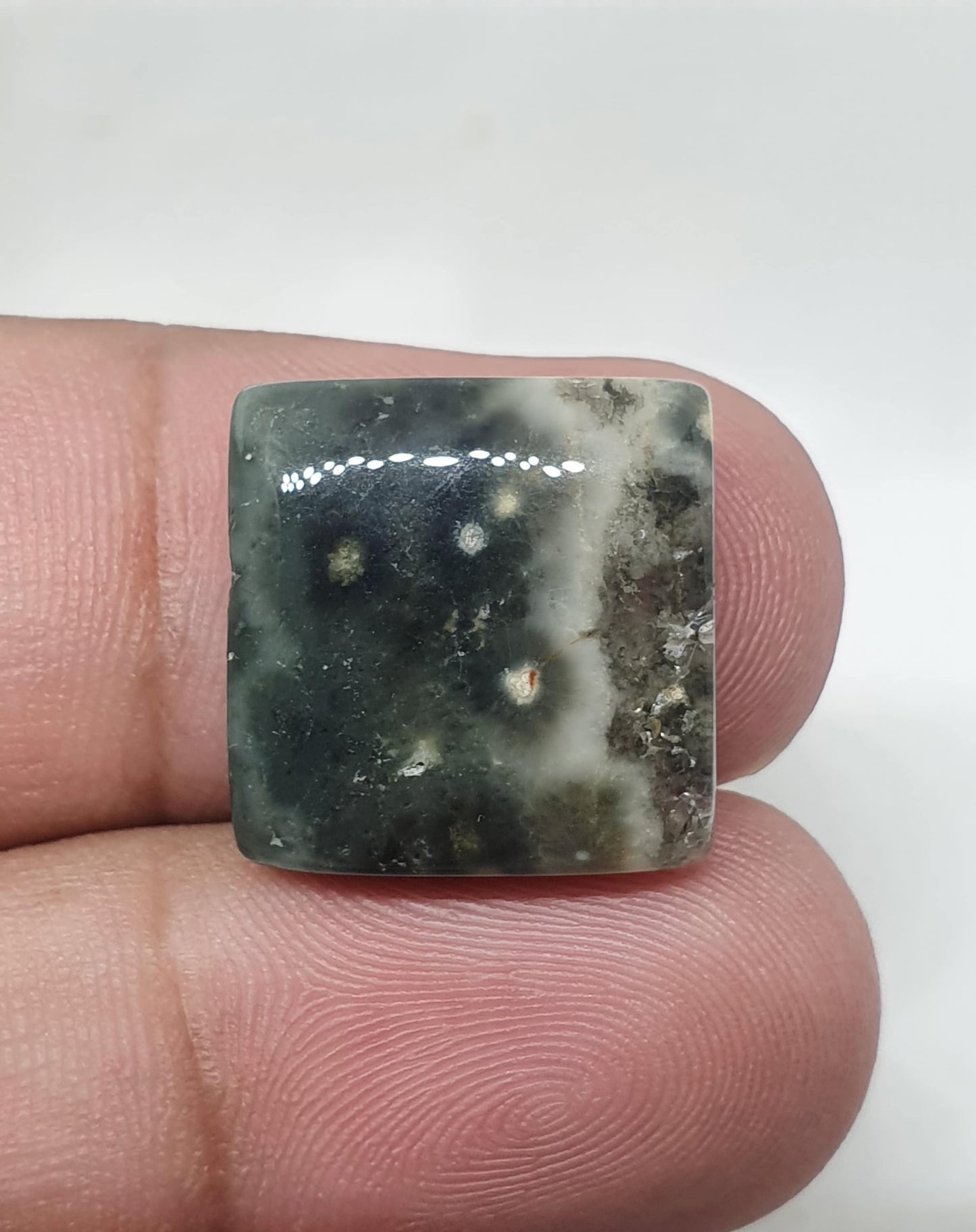 Square Ocean Jasper Cabochon: AAA Quality Gemstone, 16mm