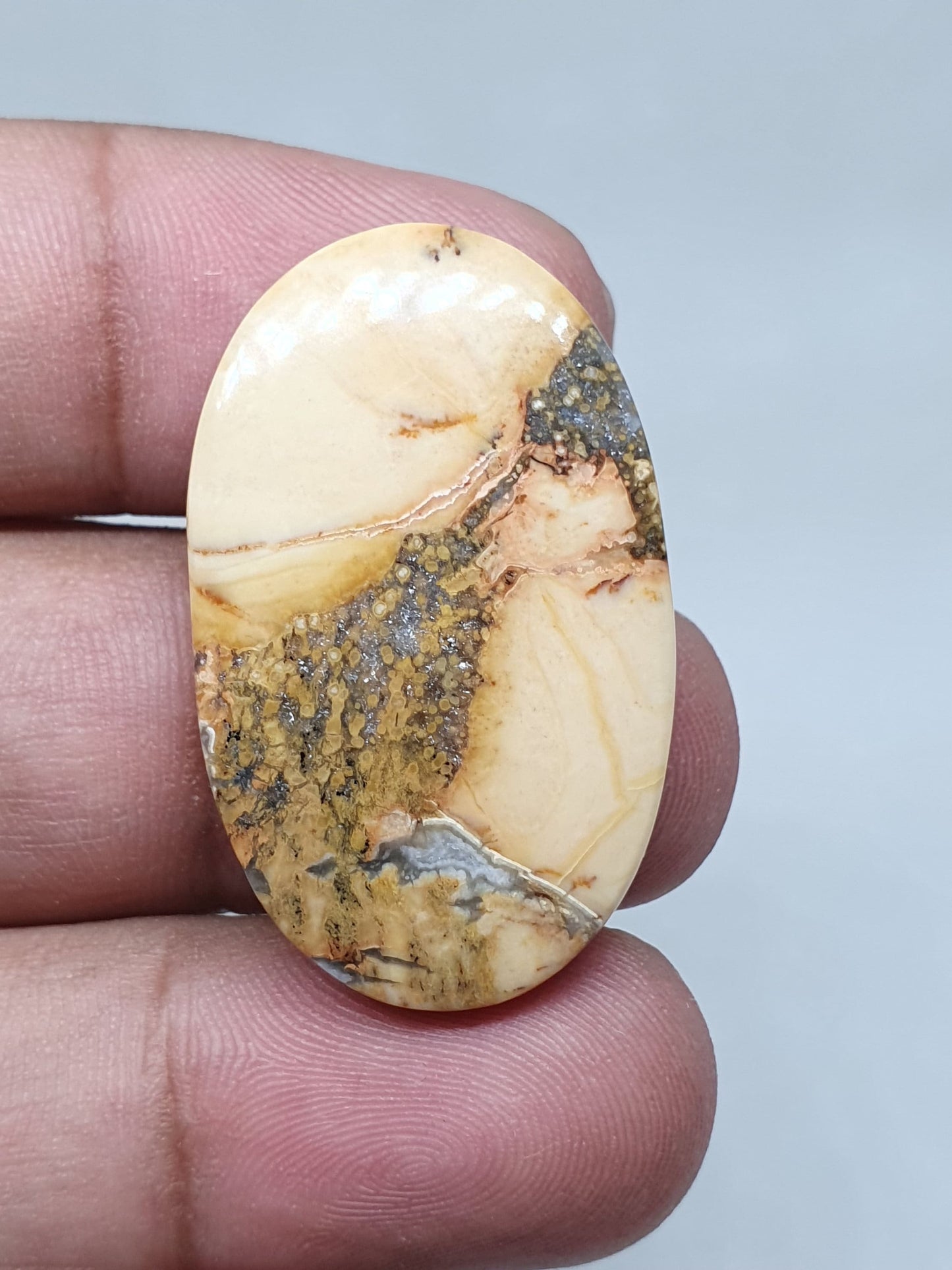 Maligano Jasper Cabochon, Oval Loose Gemstone (35 X 22 X 4mm)