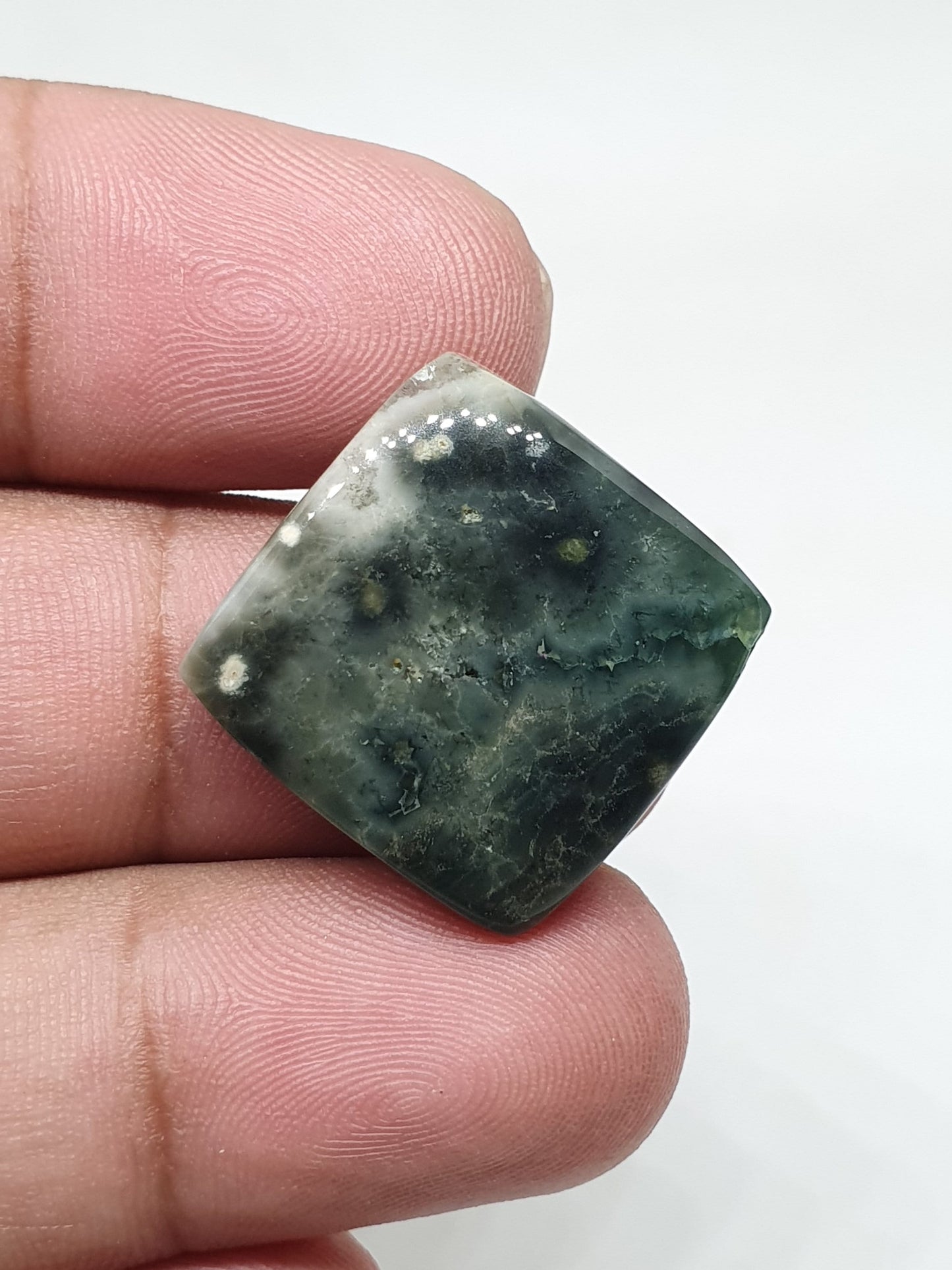 Square Ocean Jasper Cabochon, Handmade Gemstone (10 X 10 X 3 mm)