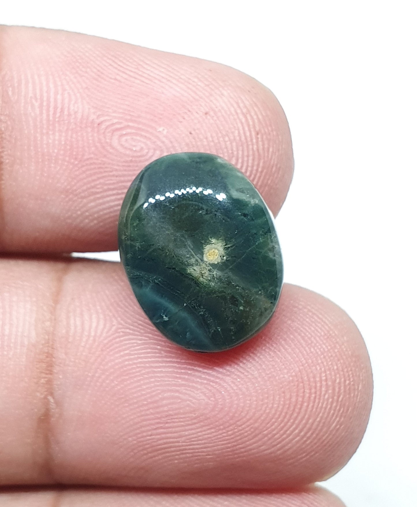 Oval Ocean Jasper Cabochon, Handmade Gemstone (7x6x2 mm)