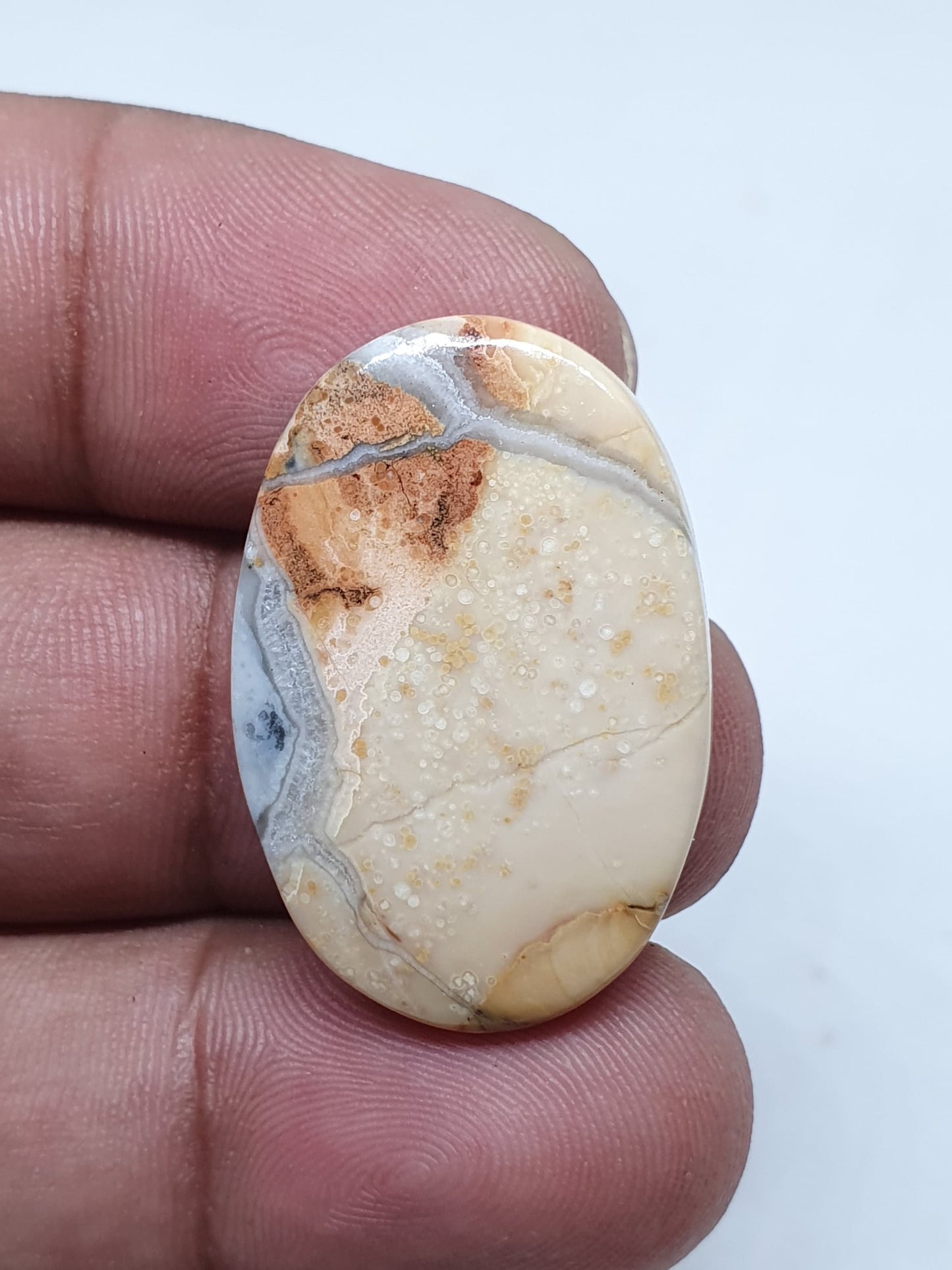 Oval Maligano Jasper Cabochon, AAA Quality, 26.90 Carat
