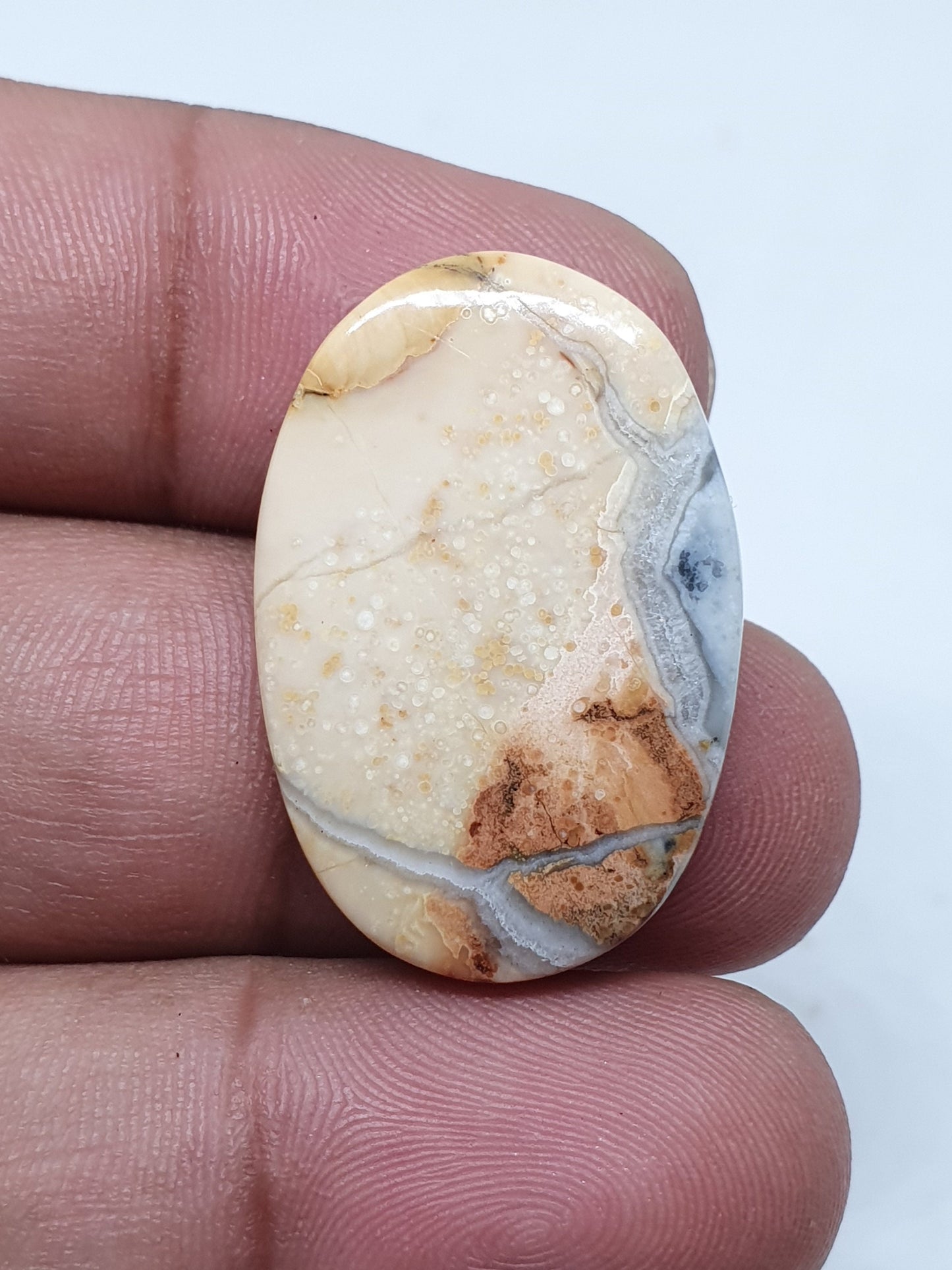 Oval Maligano Jasper Cabochon, AAA Quality, 26.90 Carat