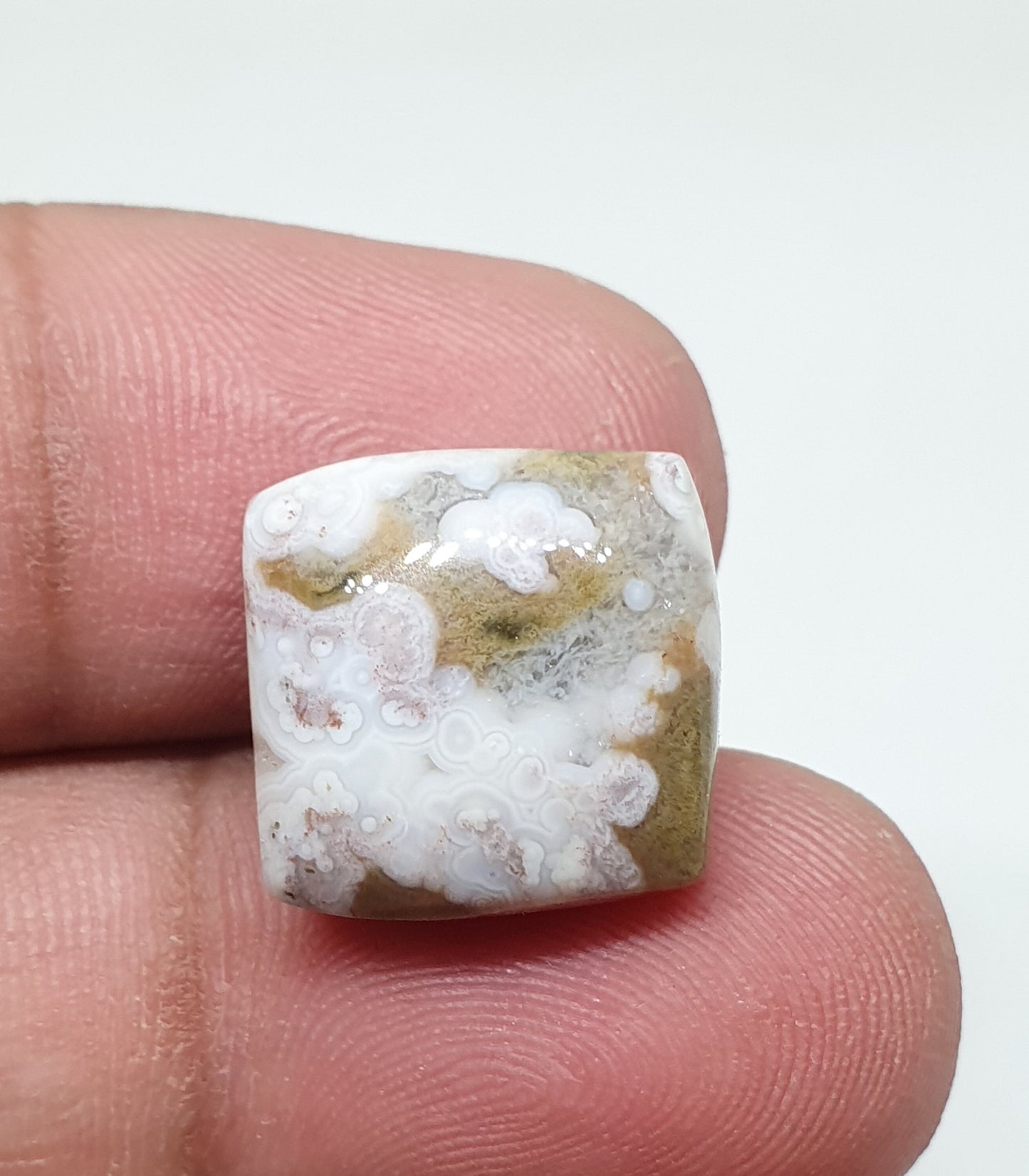 AAA Ocean Jasper Cabochon, Square Gemstone (14 X 14 X 6 mm)