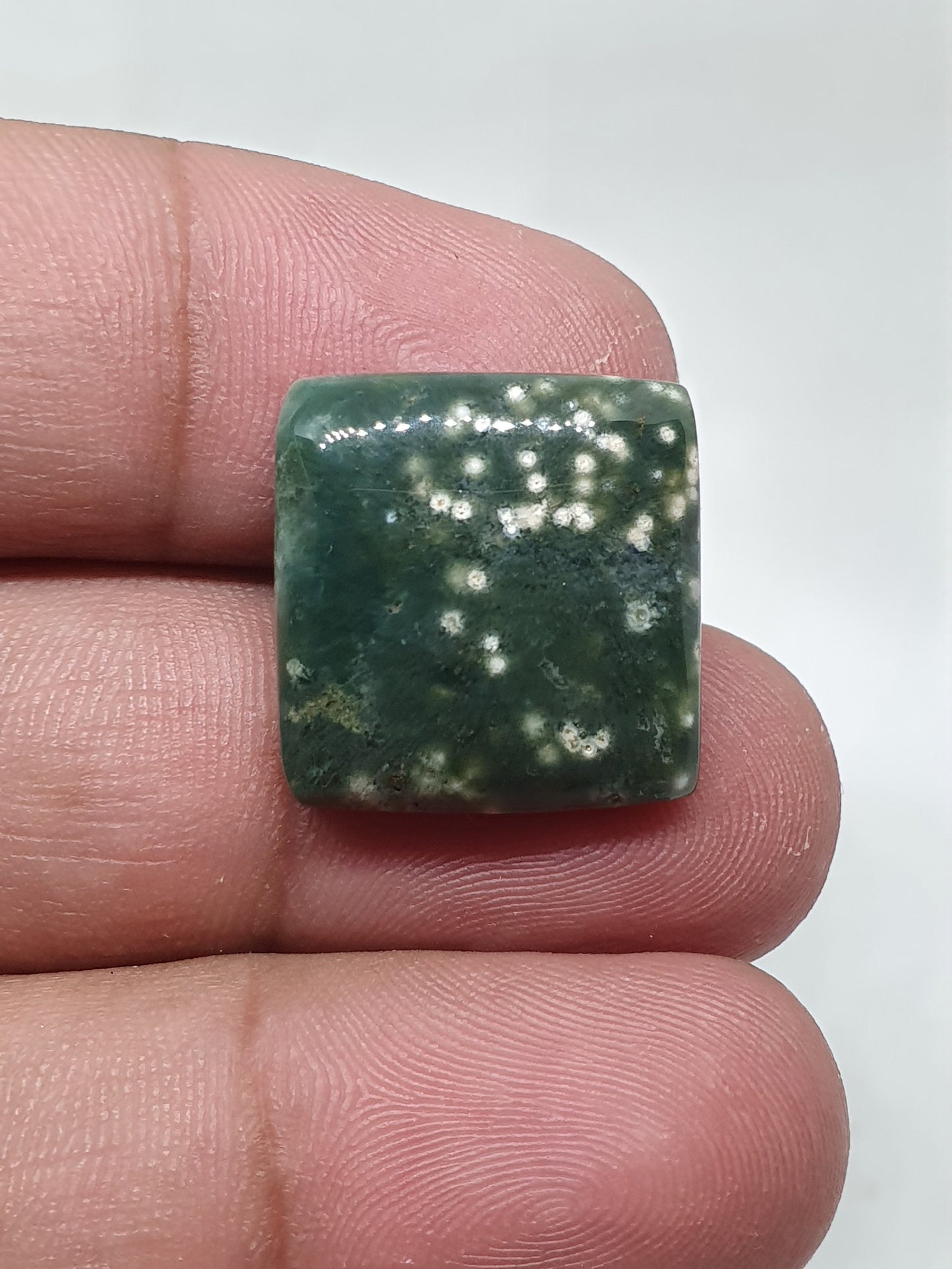 Square Ocean Jasper Cabochon, AAA Quality Gemstone (18 X 18 X 5 mm)