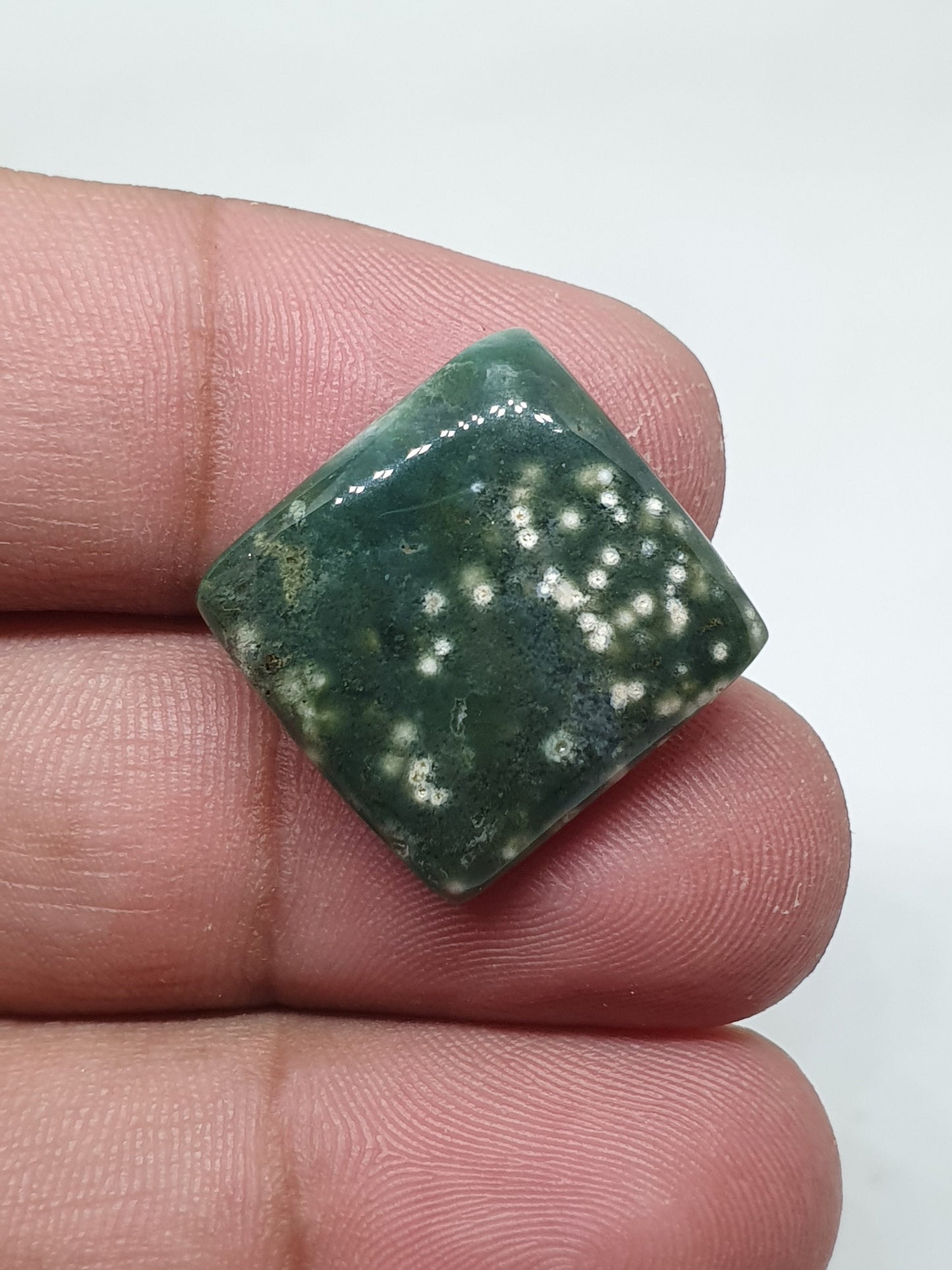 Square Ocean Jasper Cabochon, AAA Quality Gemstone (18 X 18 X 5 mm)