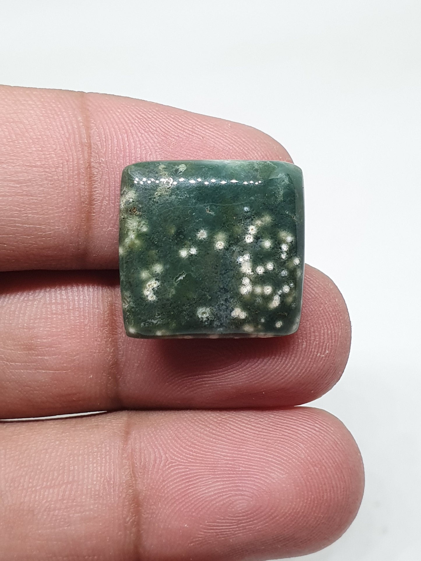 Square Ocean Jasper Cabochon, AAA Quality Gemstone (18 X 18 X 5 mm)