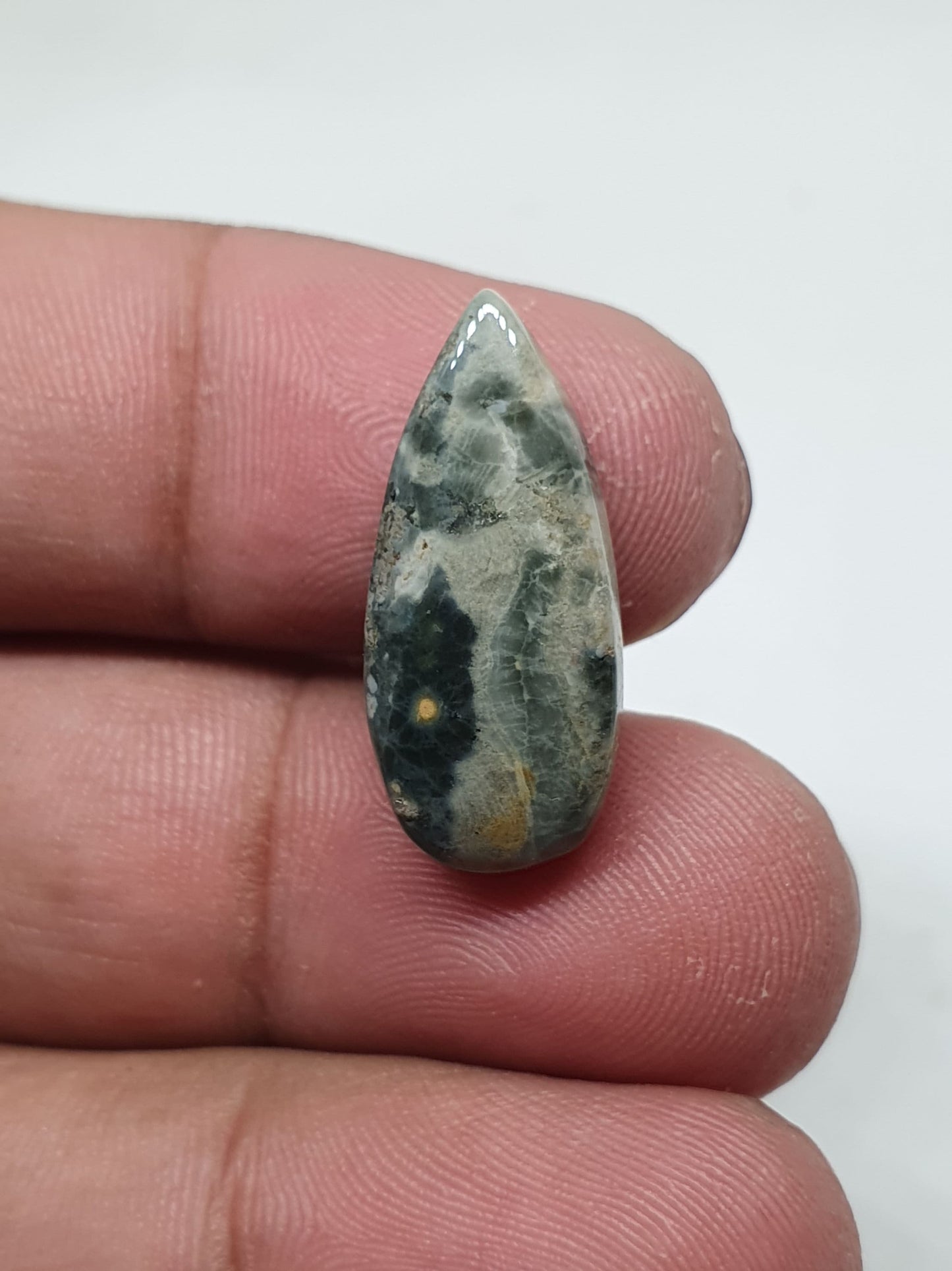 Ocean Jasper Teardrop Cabochon, AAA Grade Gemstone (23 X 10 X 5 mm)