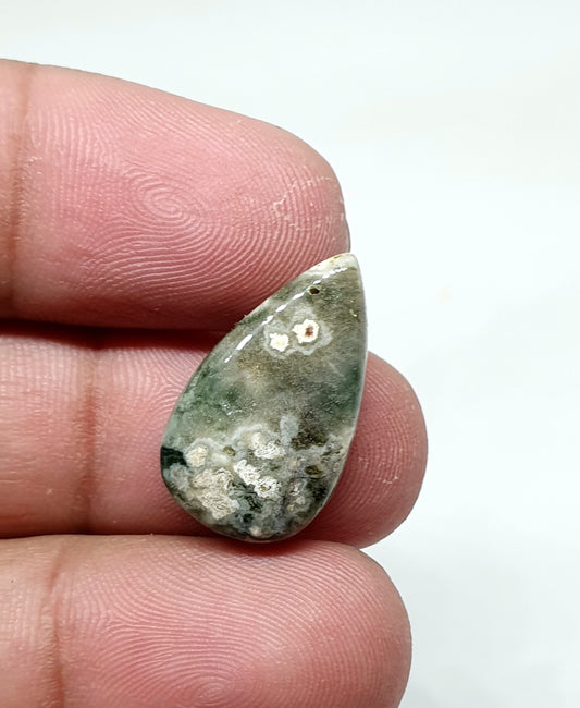 Tear Drop Ocean Jasper Cabochon: AAA Grade Gemstone (22 X 13 X 5 mm)