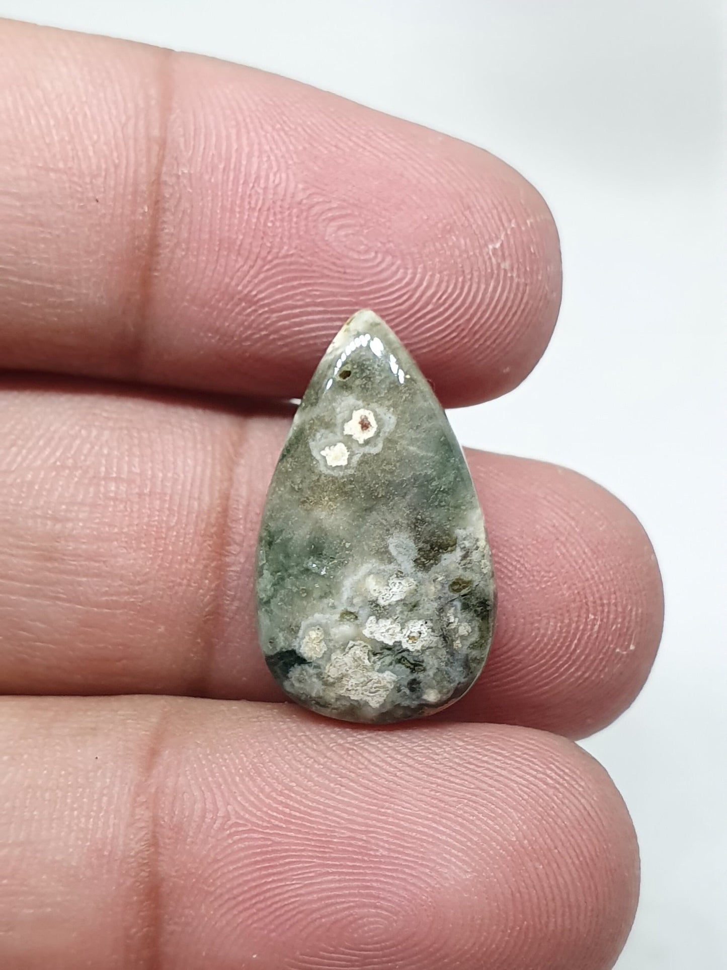 Tear Drop Ocean Jasper Cabochon: AAA Grade Gemstone (22 X 13 X 5 mm)